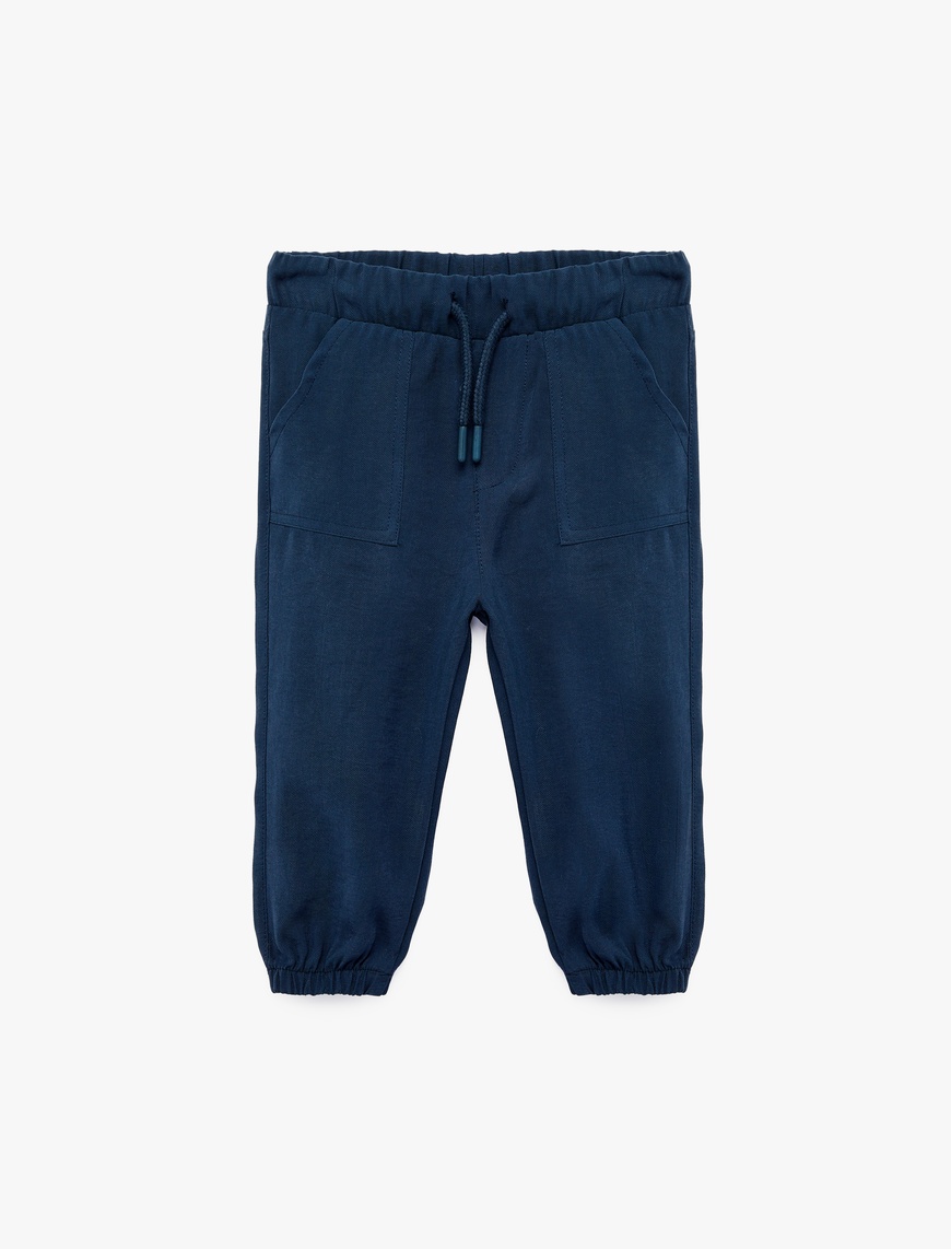 Koton Erkek Bebek Pamuklu Beli Bağcıklı Modal Karışımlı Basic Jogger Pantolon