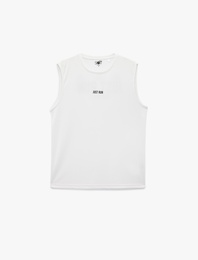 Rahat Kalıp Bisiklet Yaka Kolsuz Arkası Baskılı Spor Atlet