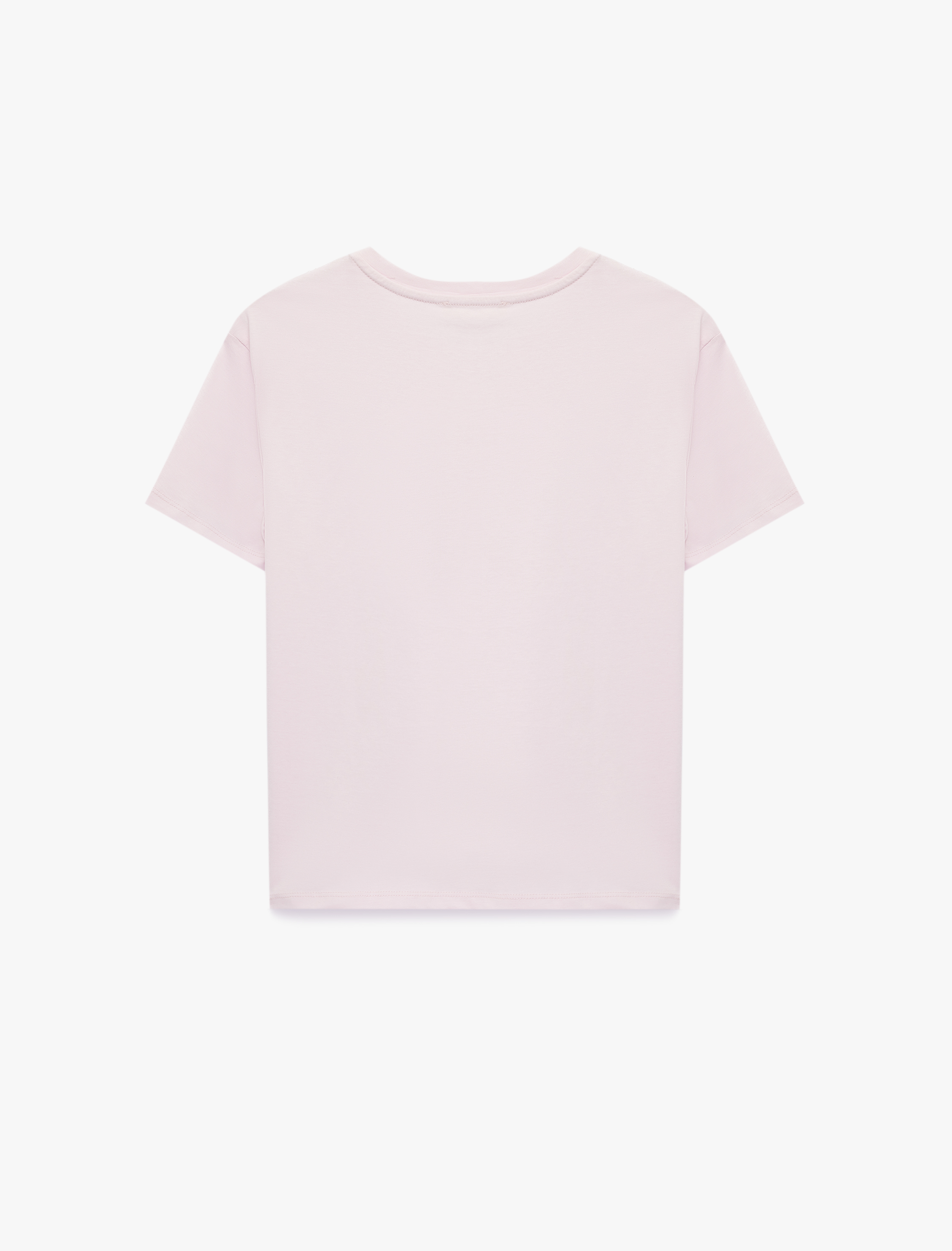   Kısa Kollu Bisiklet Yaka Pamuklu Basic Tişört