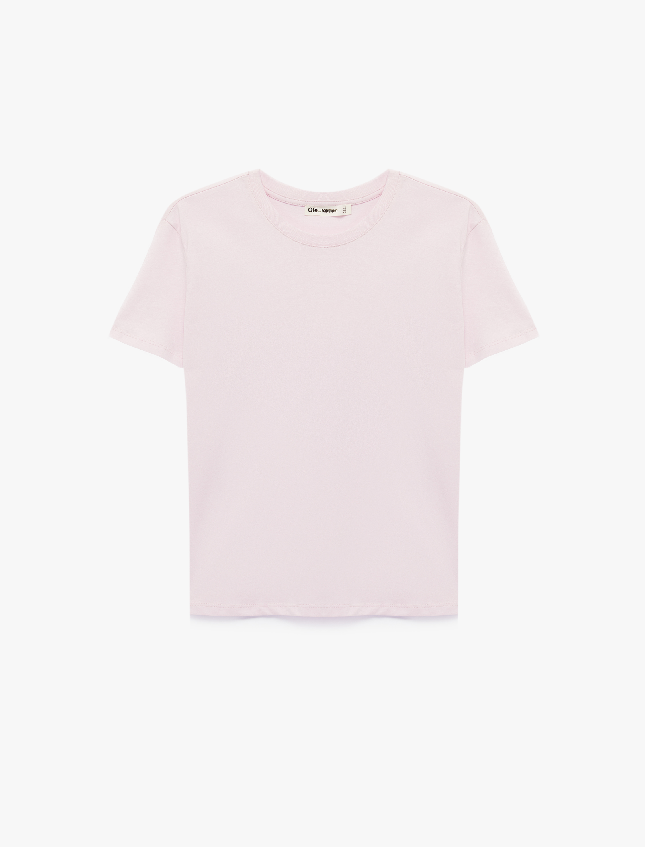   Kısa Kollu Bisiklet Yaka Pamuklu Basic Tişört