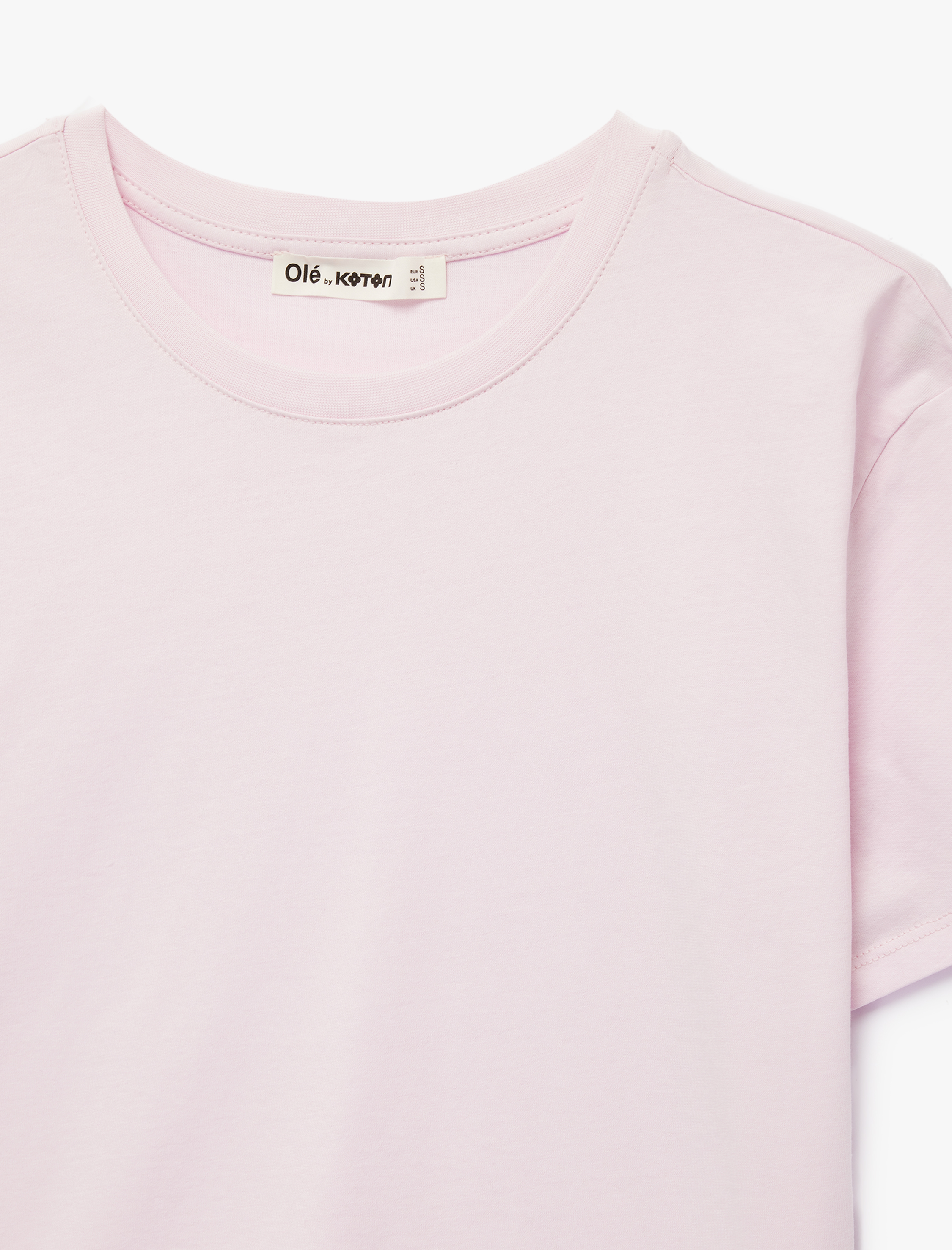   Kısa Kollu Bisiklet Yaka Pamuklu Basic Tişört