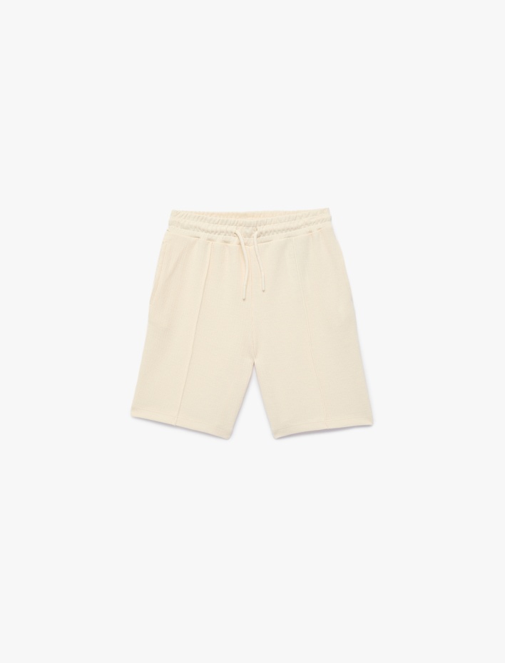 Erkek Çocuk Dokulu Normal Bel Cep Detaylı Basic Şort