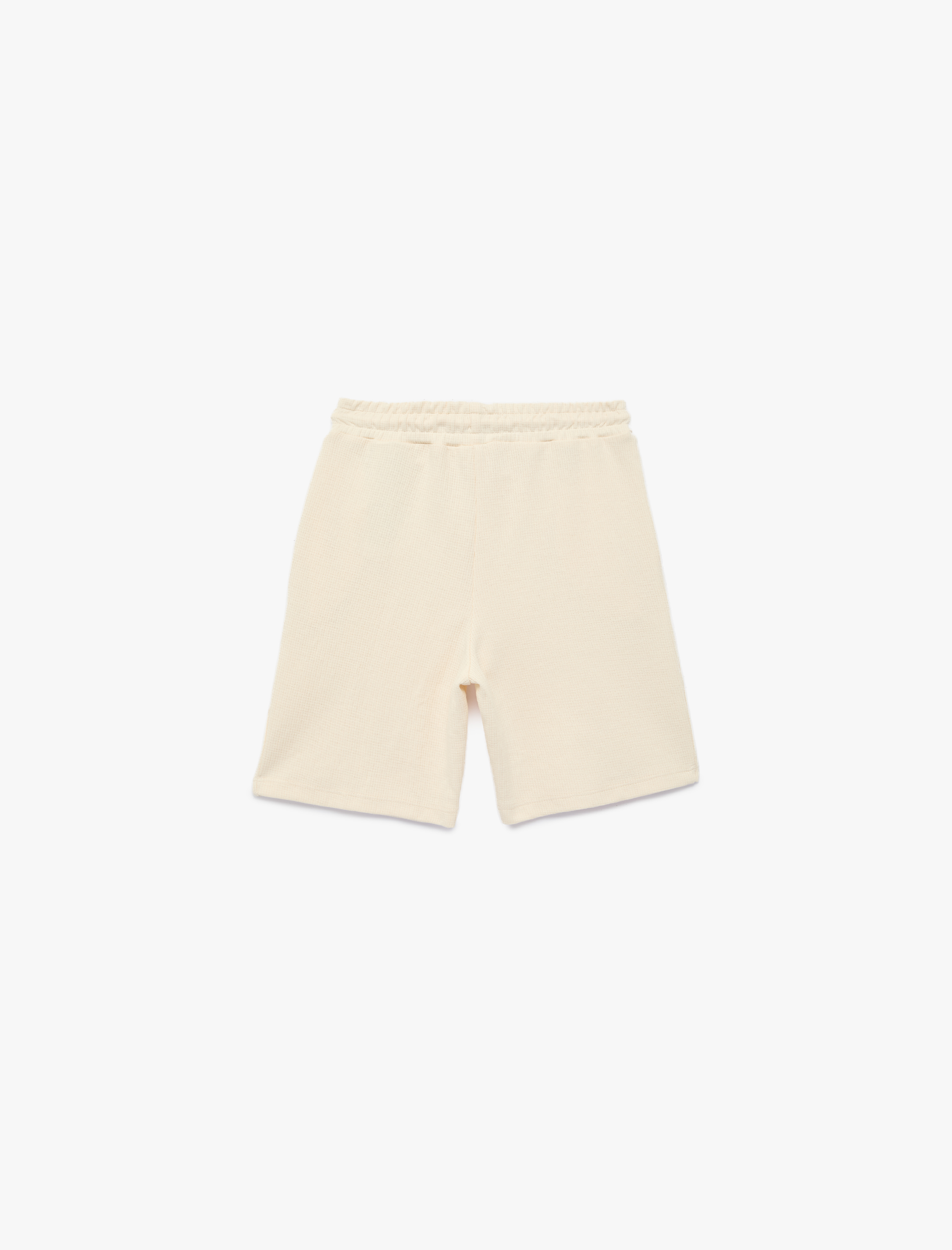  Erkek Çocuk Dokulu Normal Bel Cep Detaylı Basic Şort