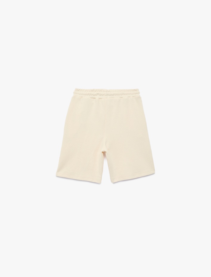 Erkek Çocuk Dokulu Normal Bel Cep Detaylı Basic Şort