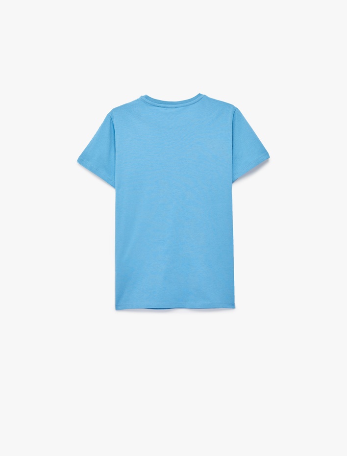 Erkek Çocuk Baskılı Kısa Kollu Bisiklet Yaka Pamuklu Tişört