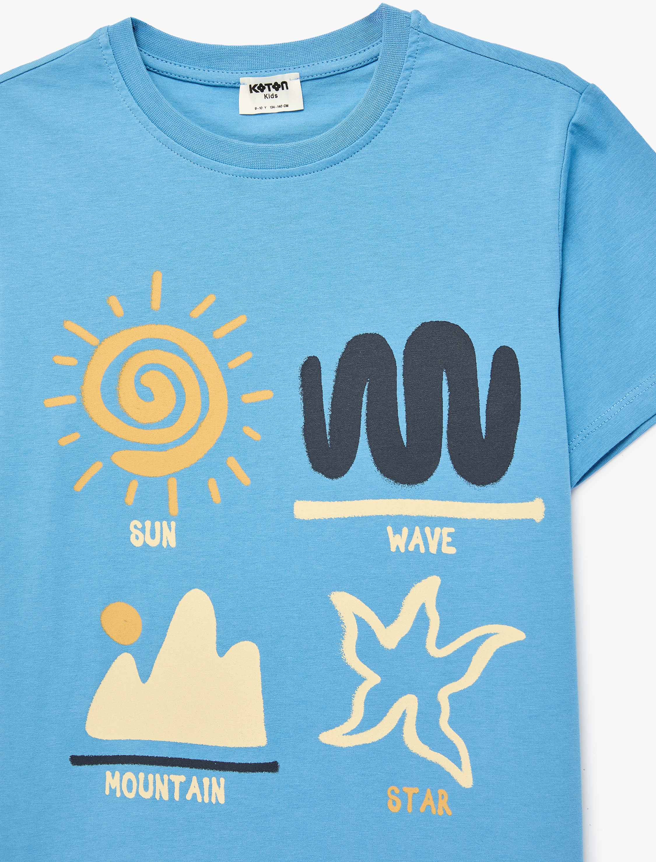  Erkek Çocuk Baskılı Kısa Kollu Bisiklet Yaka Pamuklu Tişört