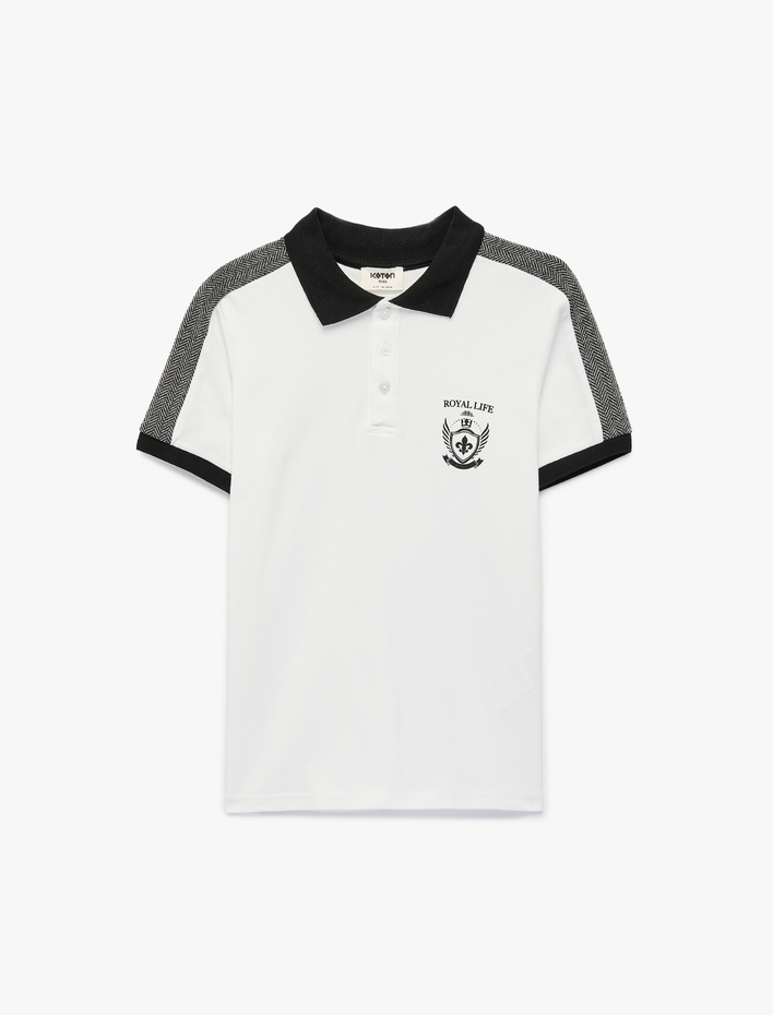 Erkek Çocuk Pamuklu Renk Bloklu Polo Yaka Kısa Kollu Tişört