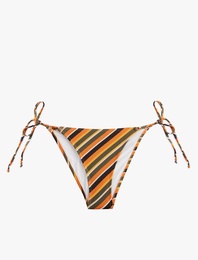 Yanları Bağlamalı İpli Parıltılı Çizgili Bikini Altı