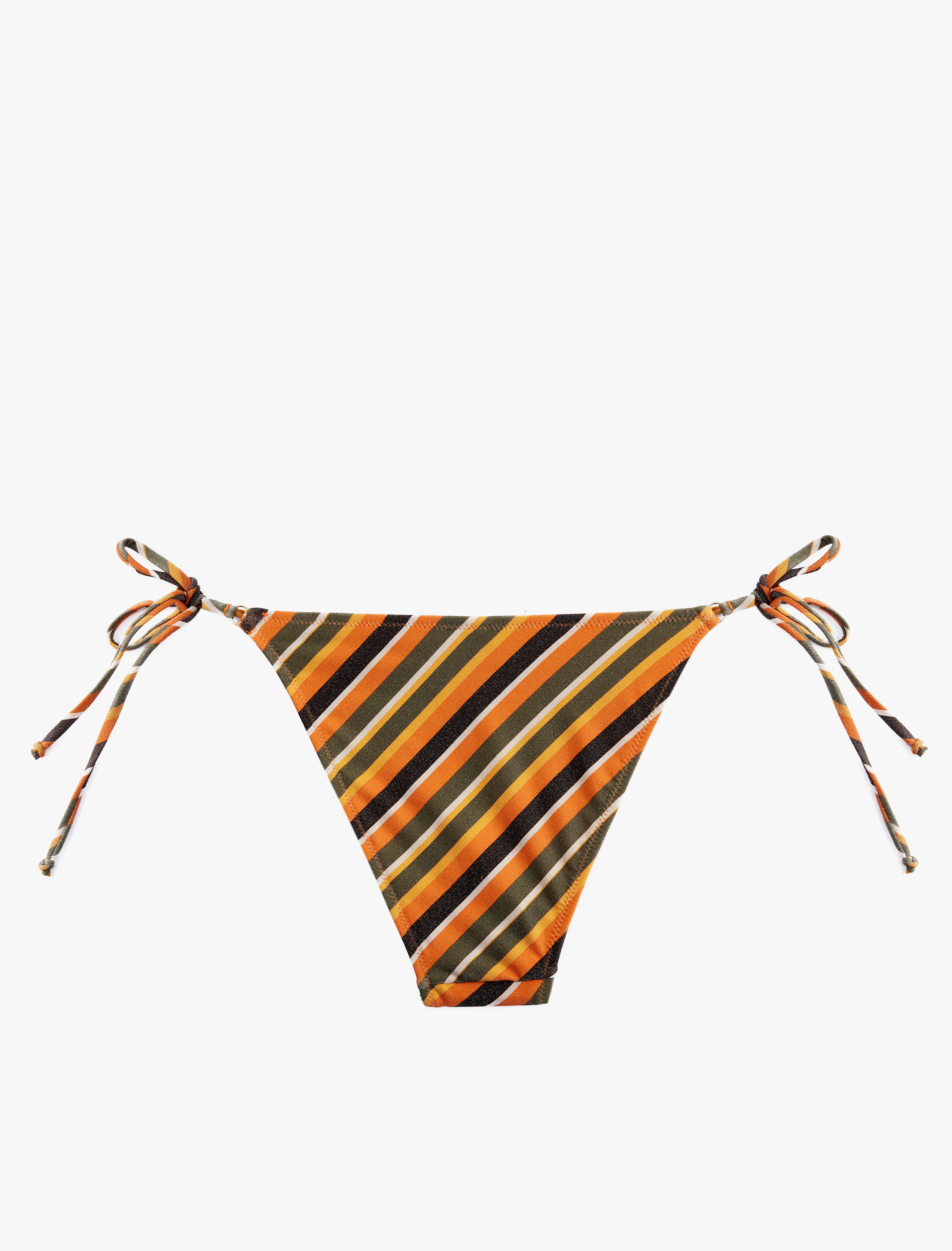   Yanları Bağlamalı İpli Parıltılı Çizgili Bikini Altı