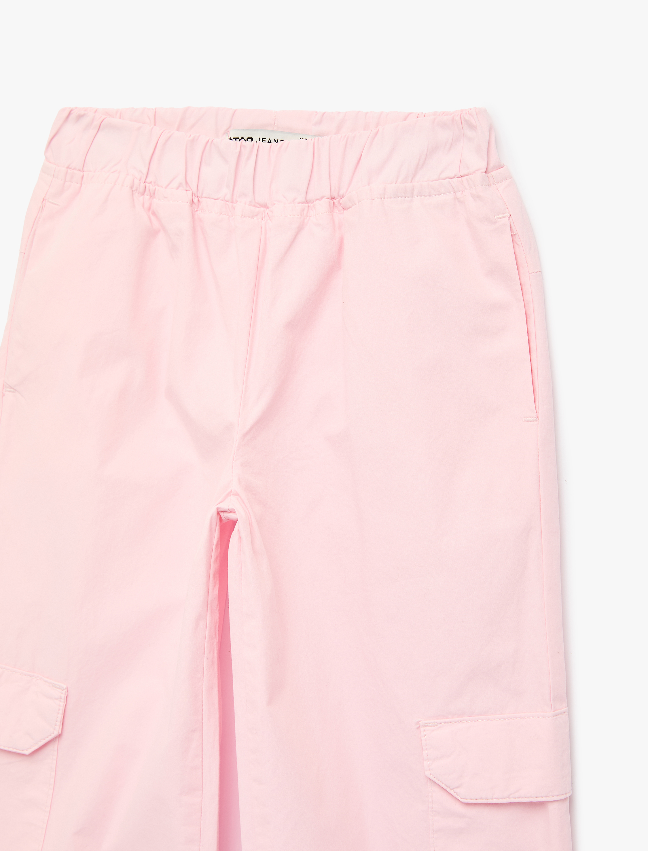  Kız Çocuk Pamuklu Kapaklı Rahat Kesim Kapaklı Cepli Jogger Pantolon