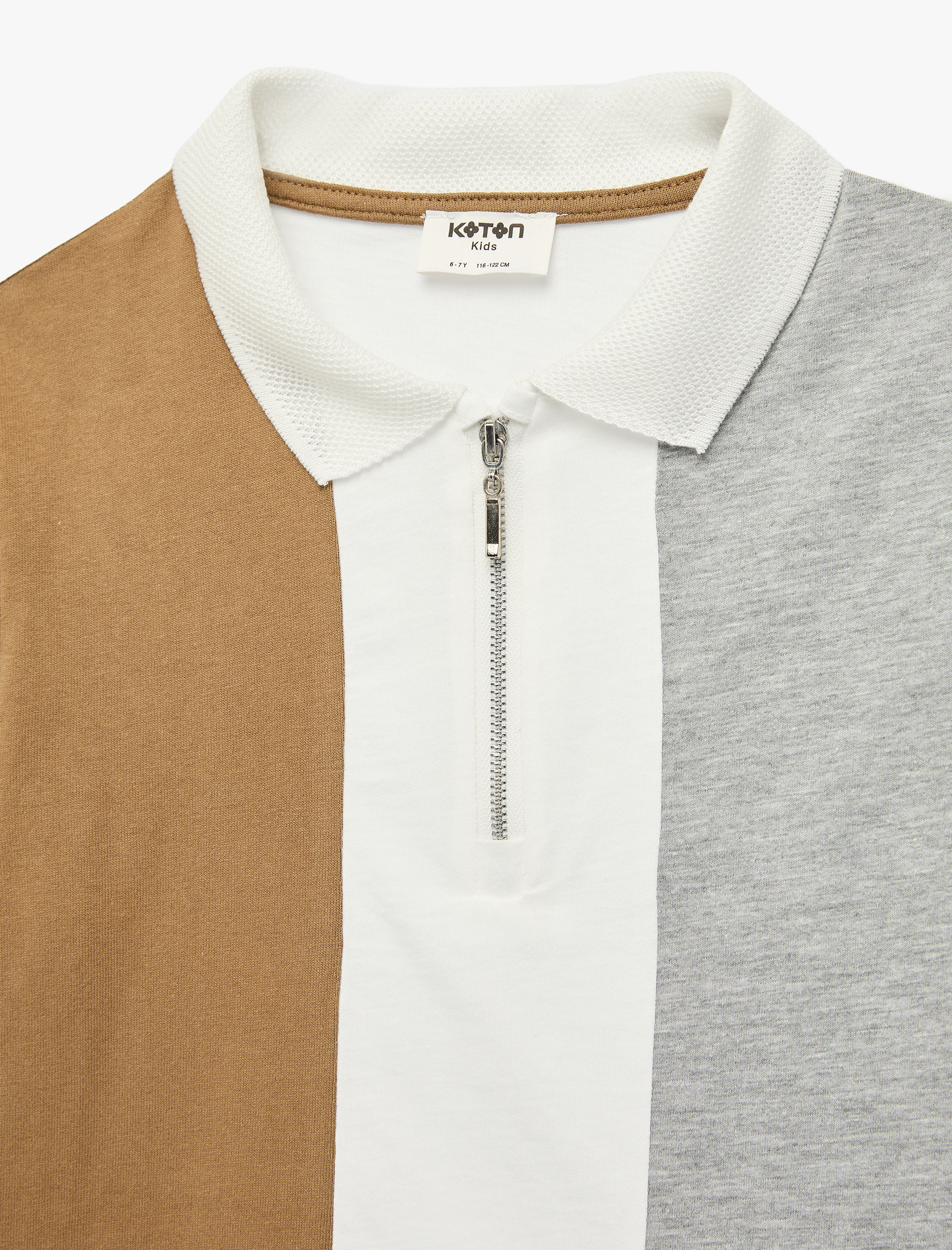  Erkek Çocuk Pamuklu Fermuar Detaylı Kısa Kollu Polo Yaka Tişört