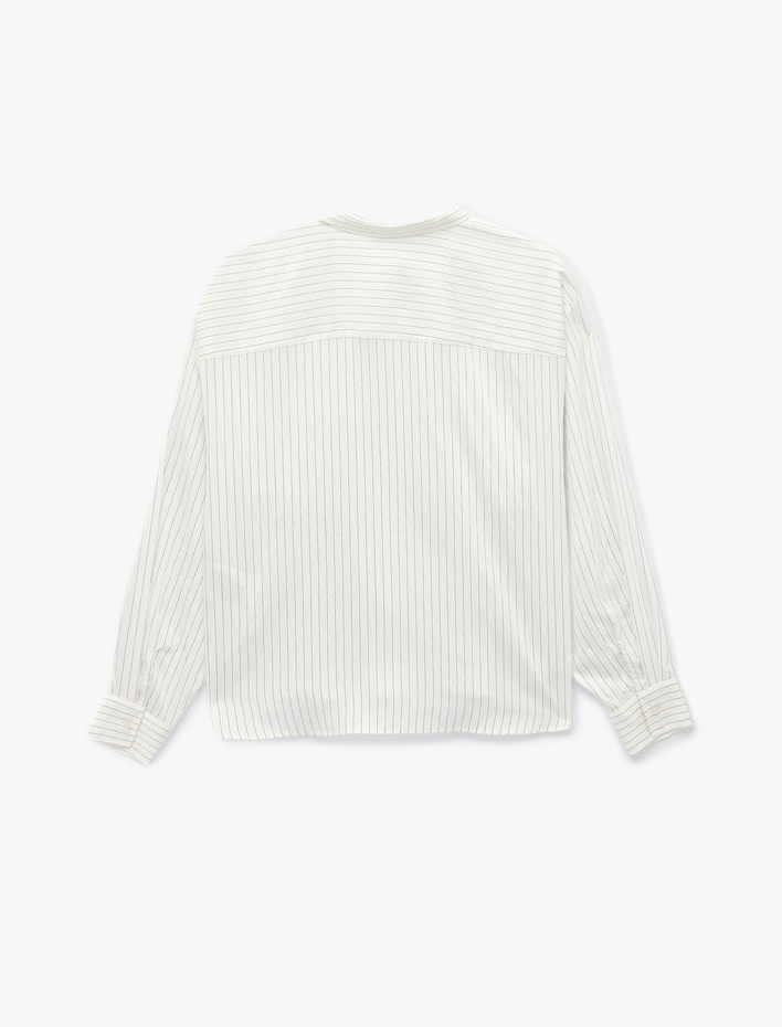  Modal Klasik Yaka Düğmeli Uzun Kollu Gömlek