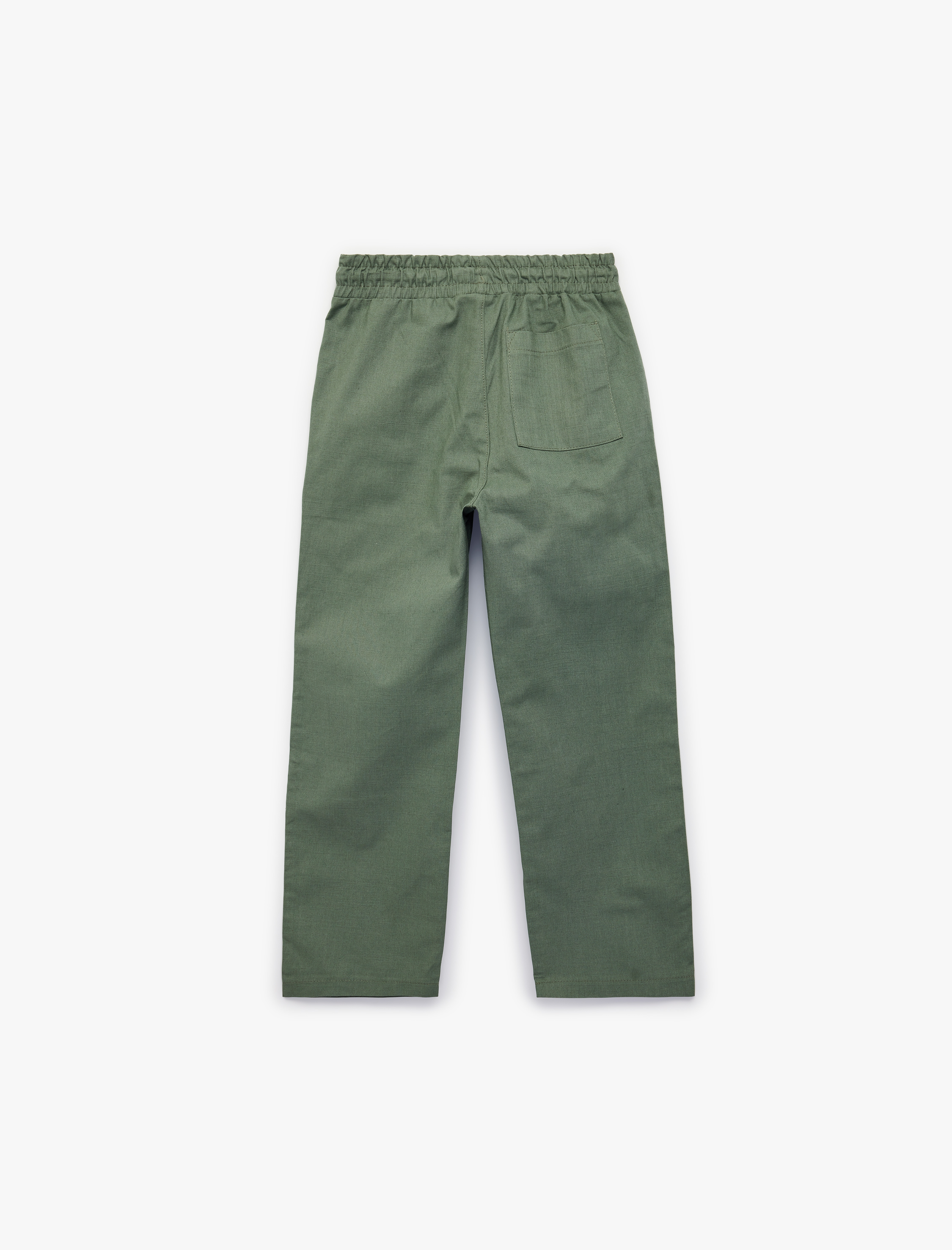  Erkek Çocuk Beli Bağcıklı Cep Detaylı Pamuklu Pantolon