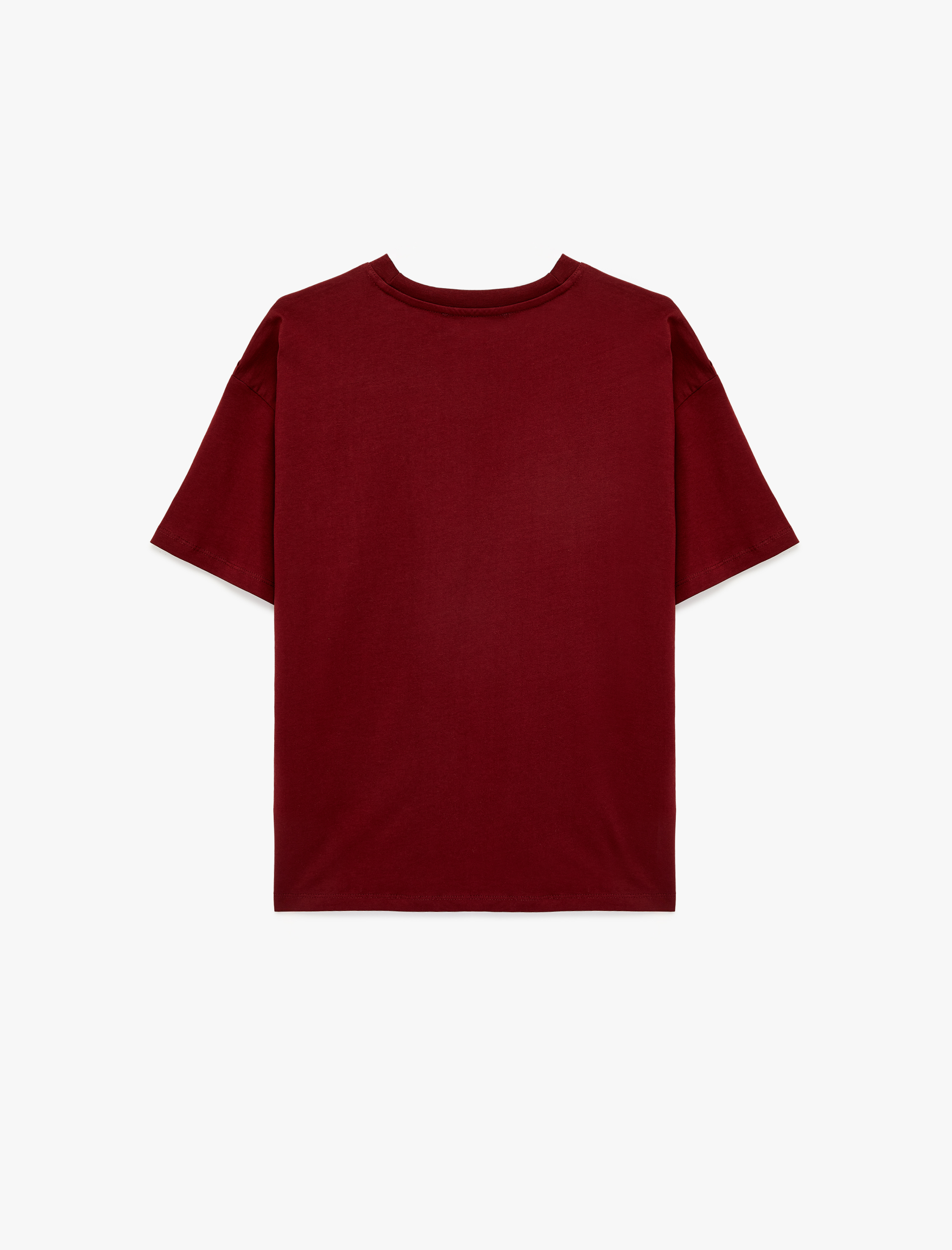   Rahat Kalıp Kısa Kollu Bisiklet Yaka Baskılı Pamuklu Ayıcıklı Tişört