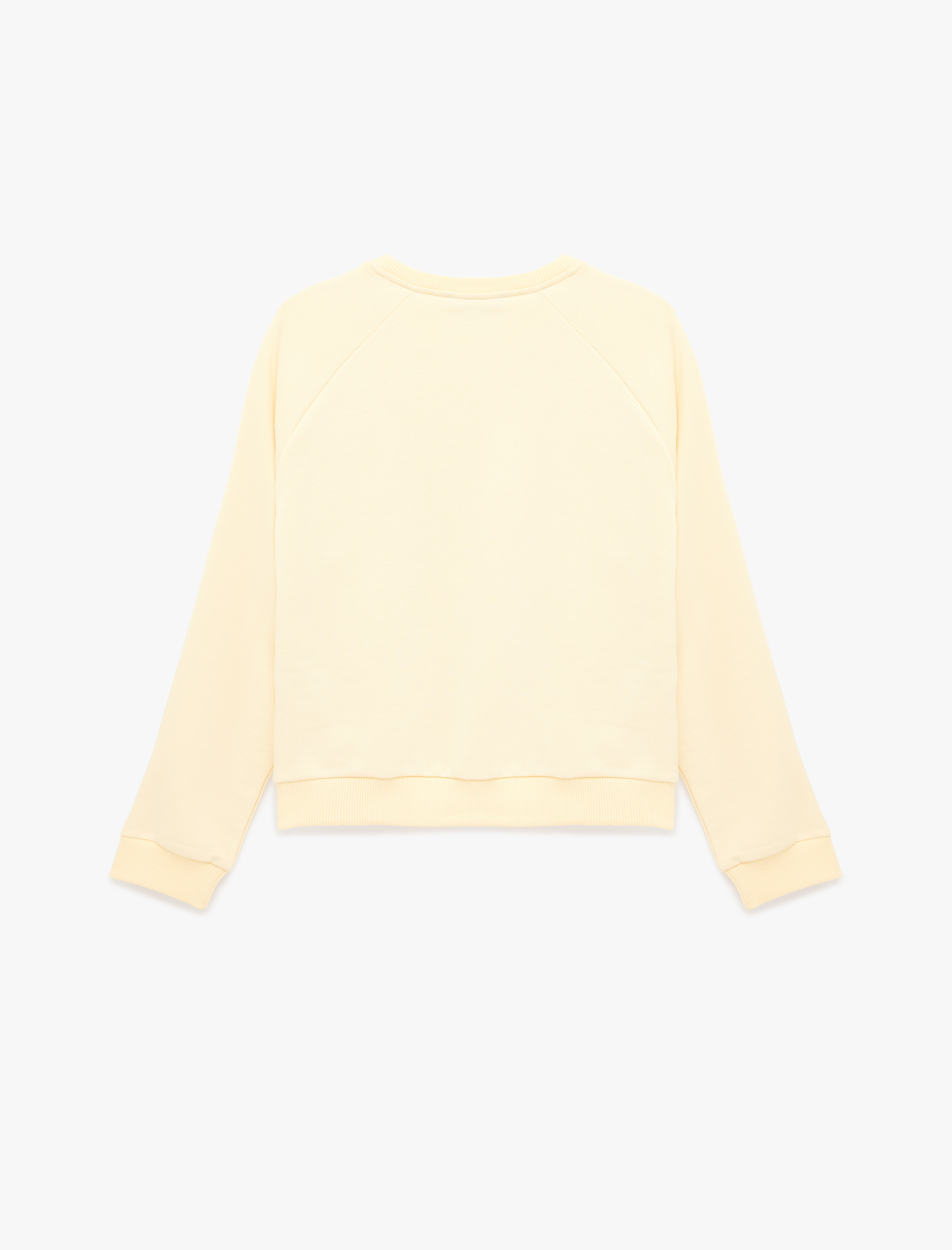   Şardonlu Uzun Kollu Bisiklet Yaka Rahat Kalıp Spor Sweatshirt