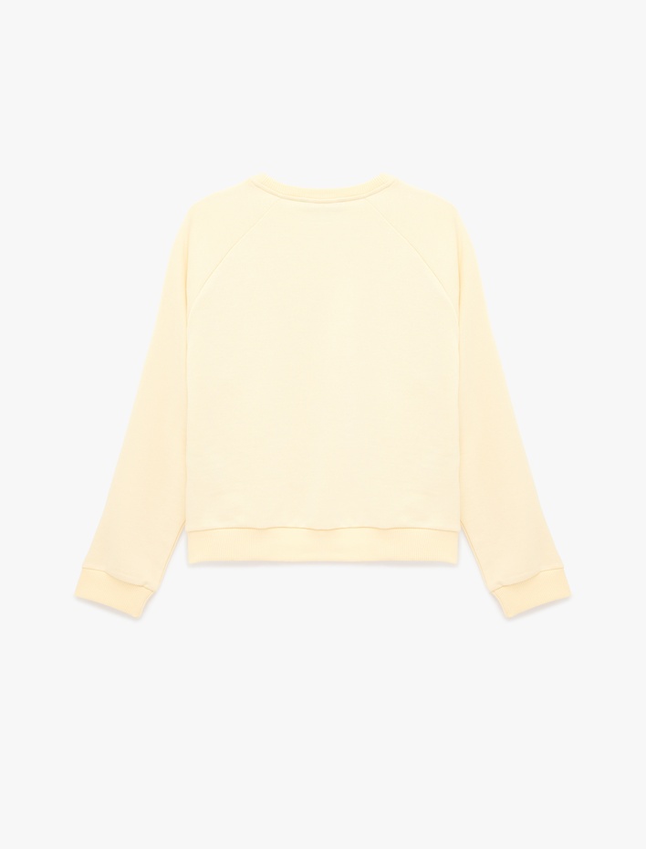  Şardonlu Uzun Kollu Bisiklet Yaka Rahat Kalıp Spor Sweatshirt