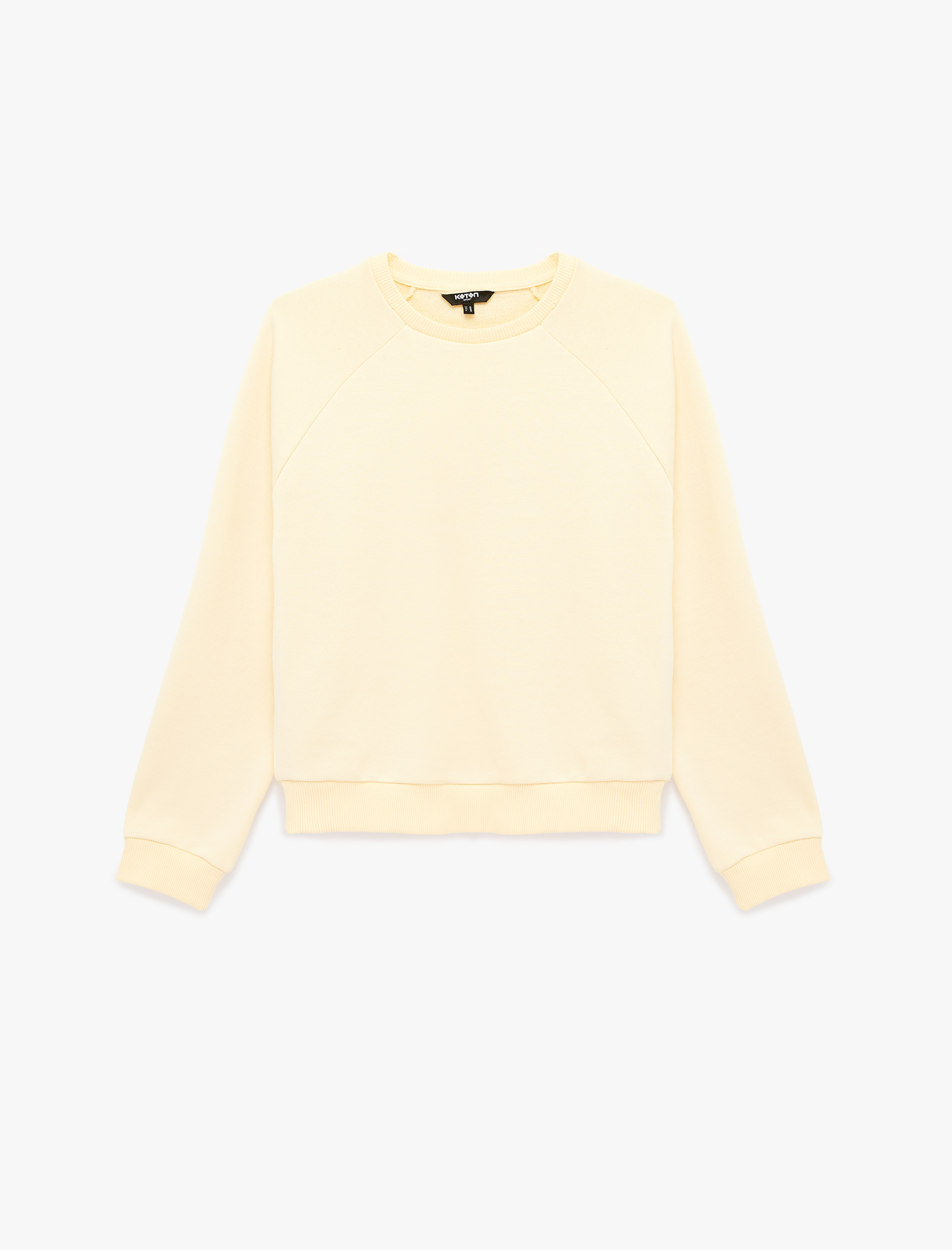   Şardonlu Uzun Kollu Bisiklet Yaka Rahat Kalıp Spor Sweatshirt