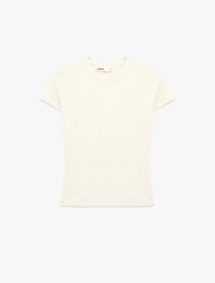 Slim Fit Kısa Kollu Bisiklet Yaka Pamuklu Tişört