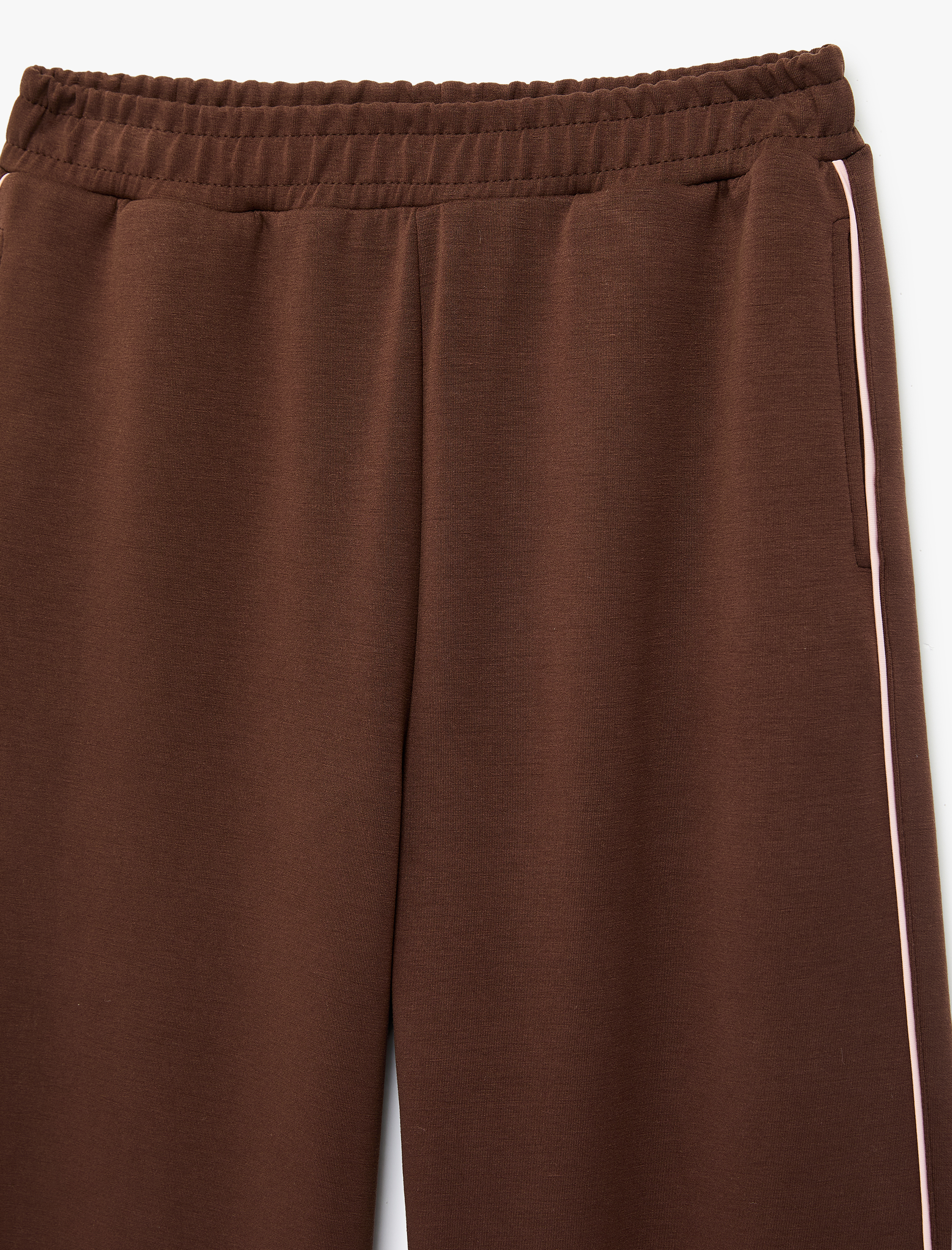  Kız Çocuk Modal Karışımlı Beli Lastikli Geniş Paça Pantolon