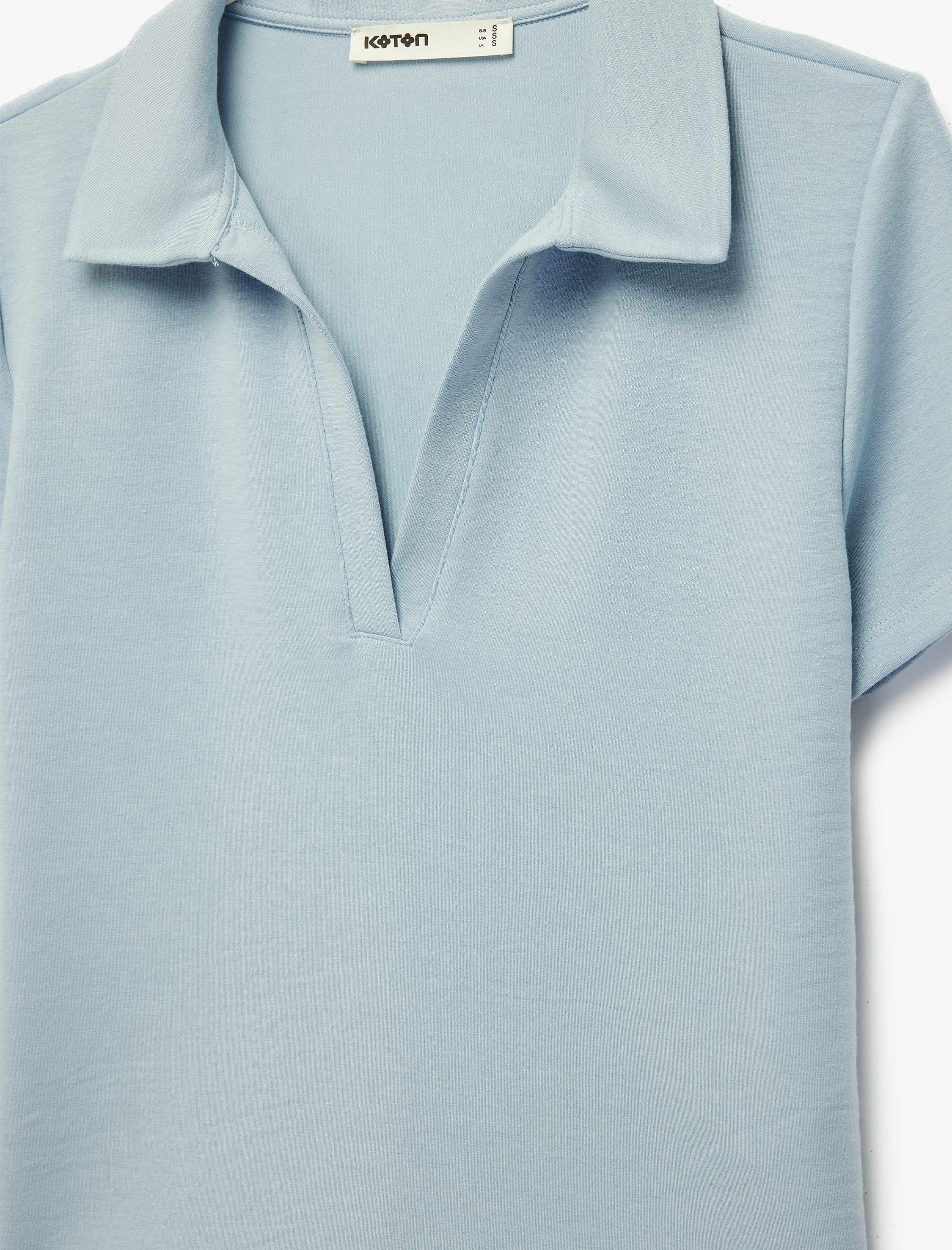   Regular Fit Kısa Kollu Kesik Polo Yaka Tişört