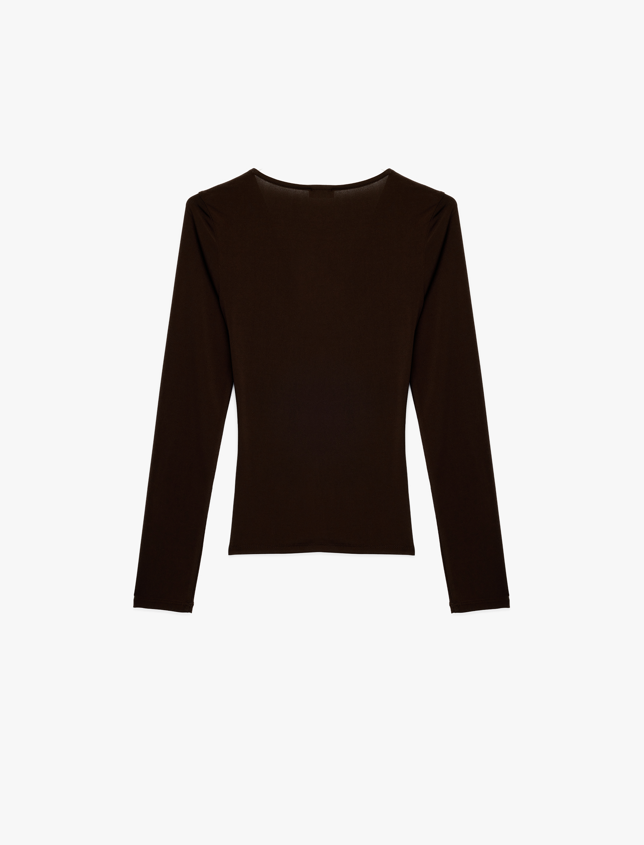   Sandy Kumaş Slim Fit Uzun Kollu Düğüm Detaylı V Yaka Tişört