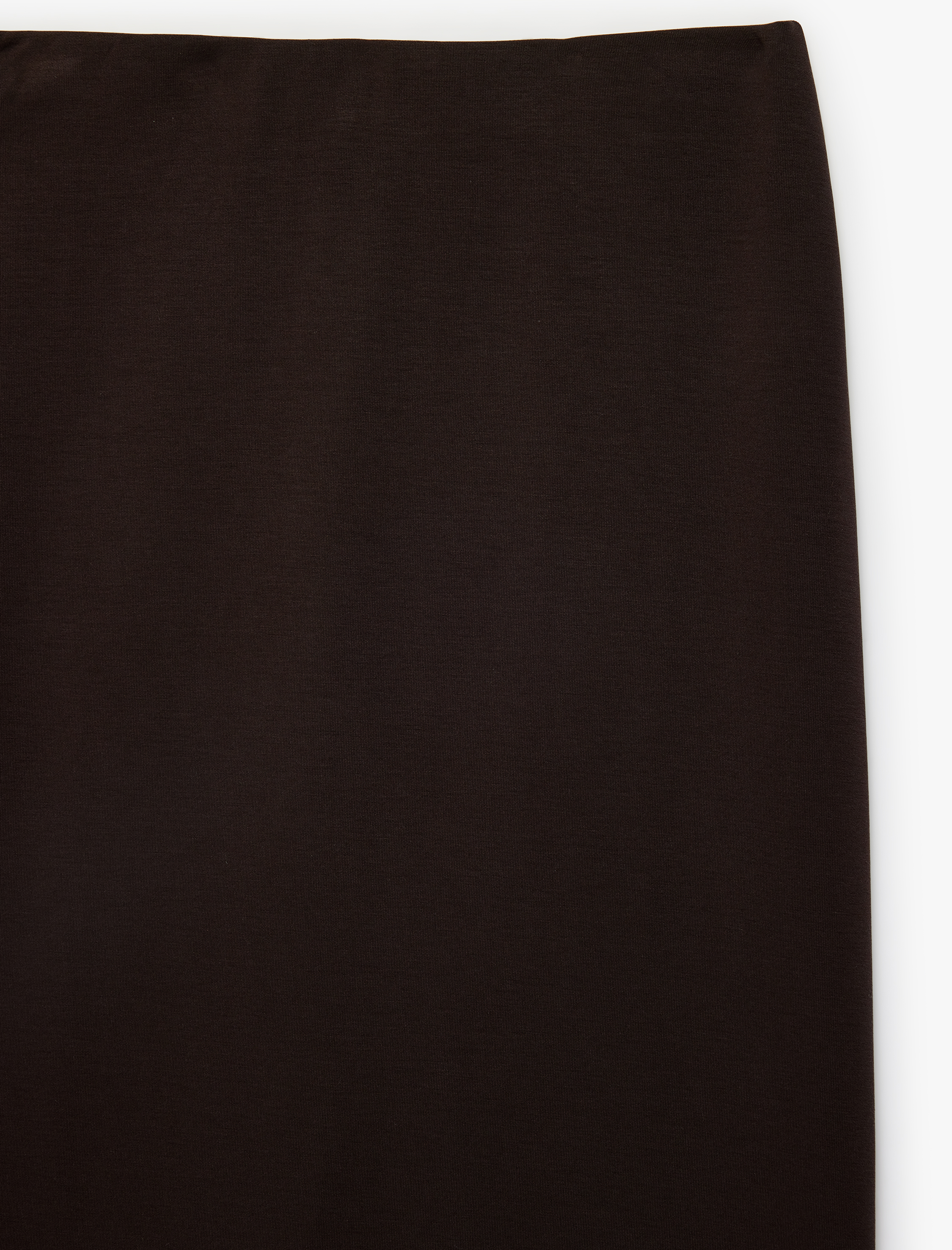   Modal Kumaş Slim Fit Yırtmaçlı Midi Kalem Etek