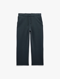 Şardonlu Cepli Rahat Kalıp Beli Bağcıklı Eşofman Altı