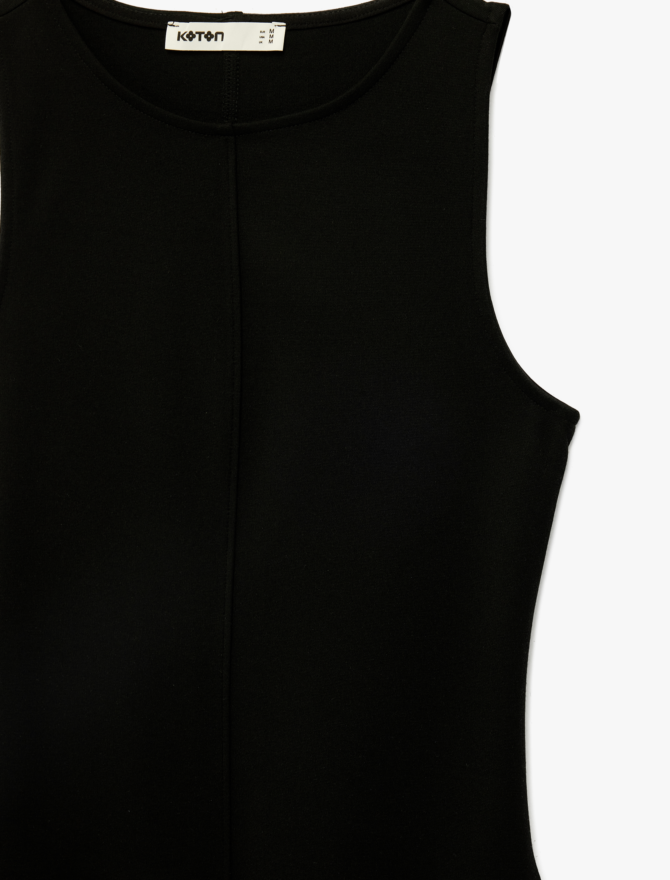   Yuvarlak Yaka Kolsuz Kloş Mini Elbise