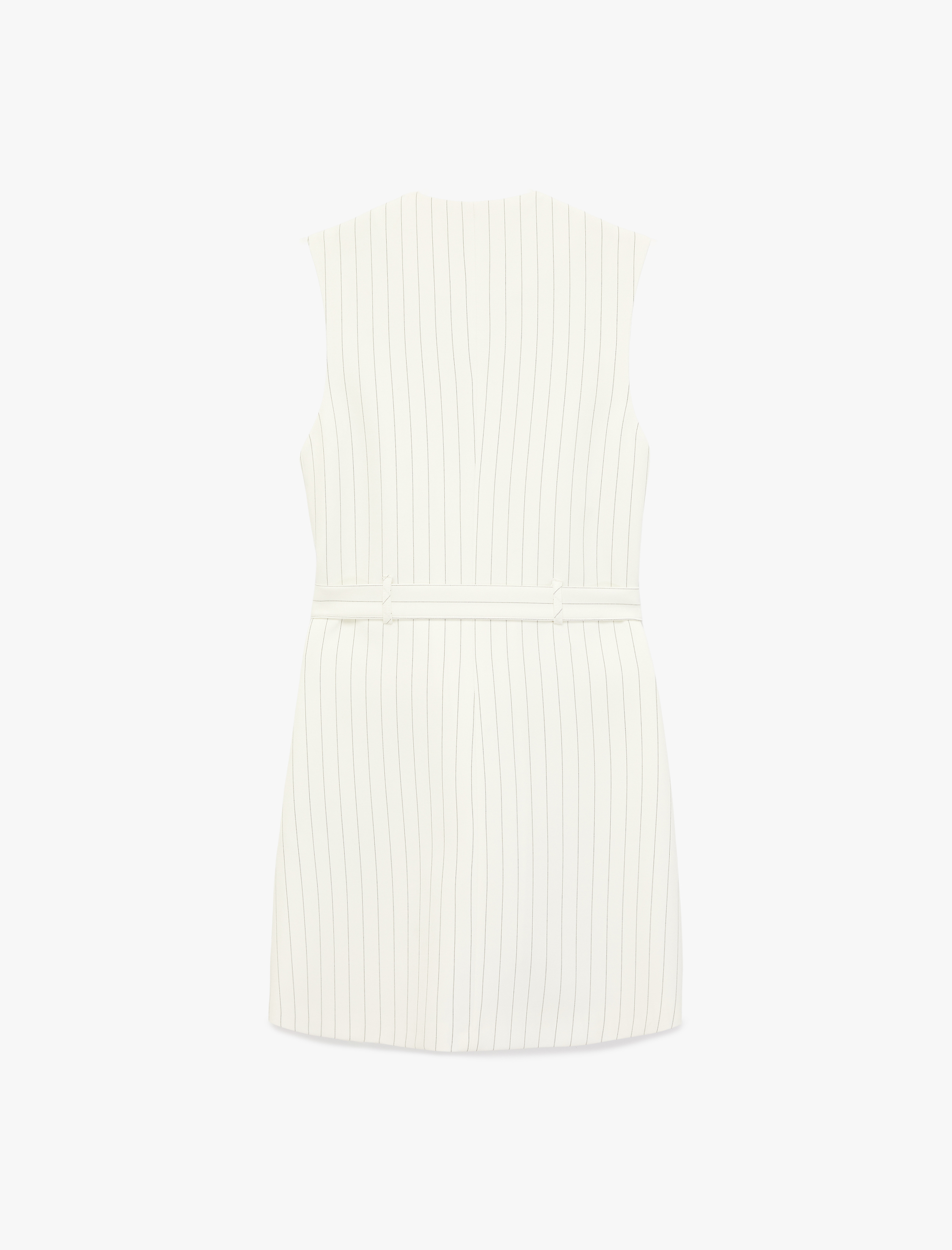   Kruvaze Yaka Kolsuz Metal Aksesuarlı Kemerli Mini Ceket Elbise