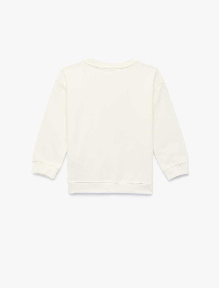 Kız Bebek Uzun Kollu Bisiklet Yaka Pamuklu Şardonlu Fiyonklu Sweatshirt