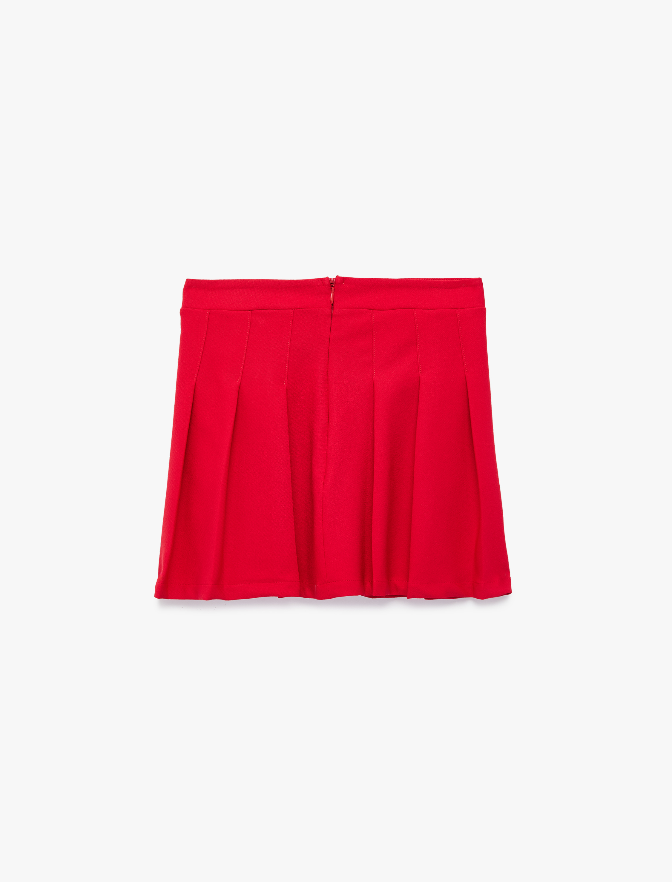  Kız Çocuk Beli Ayarlanabilir Lastikli Pileli Diz Üstü Basic Etek