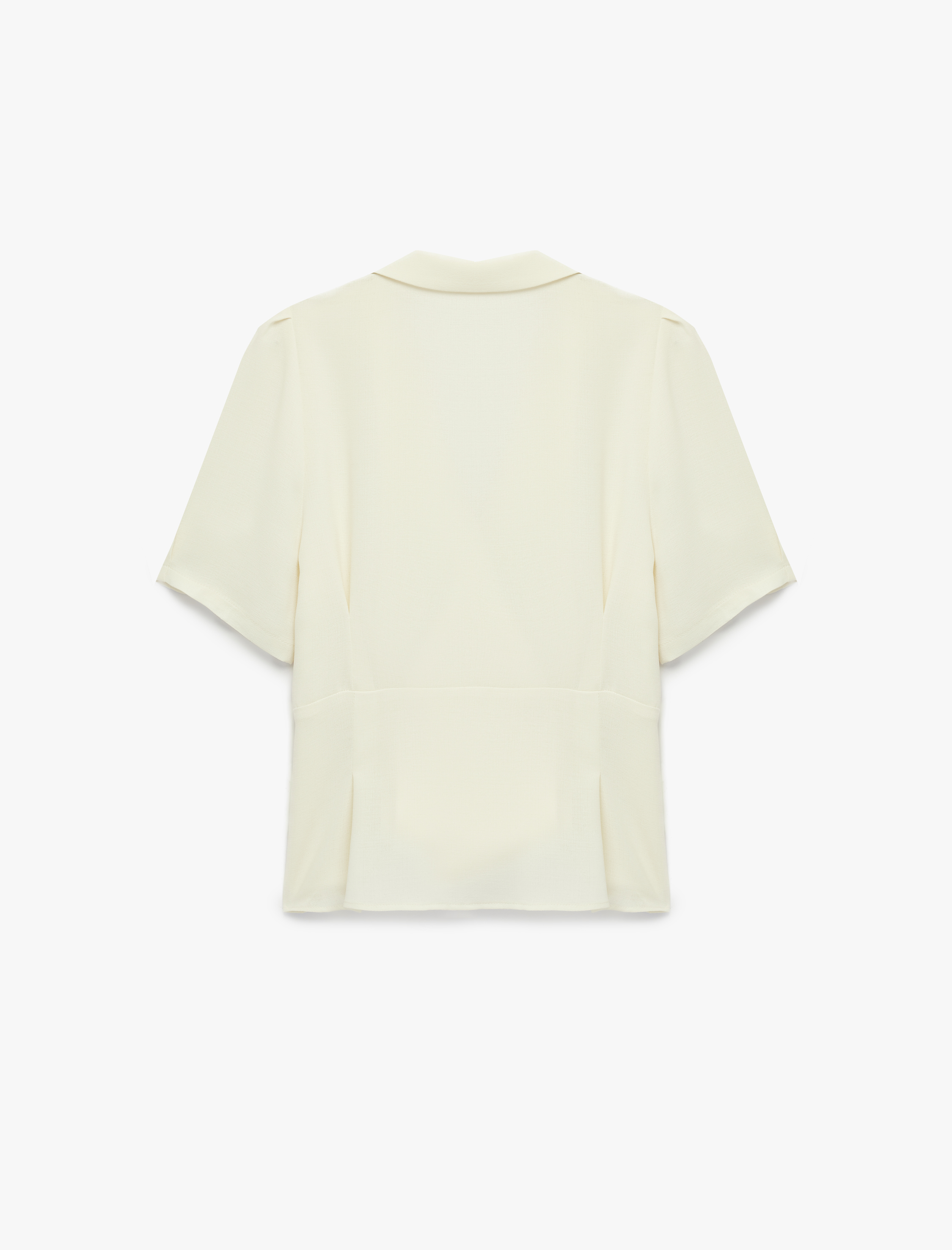   Regular Fit Düğmeli Kısa Kollu Kruvaze Yaka Gömlek