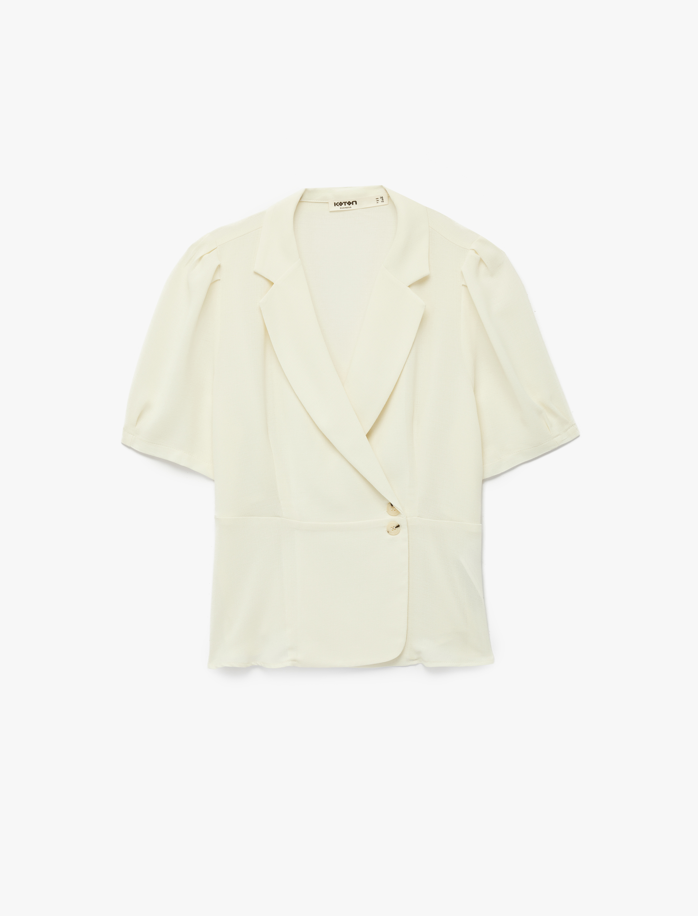   Regular Fit Düğmeli Kısa Kollu Kruvaze Yaka Gömlek