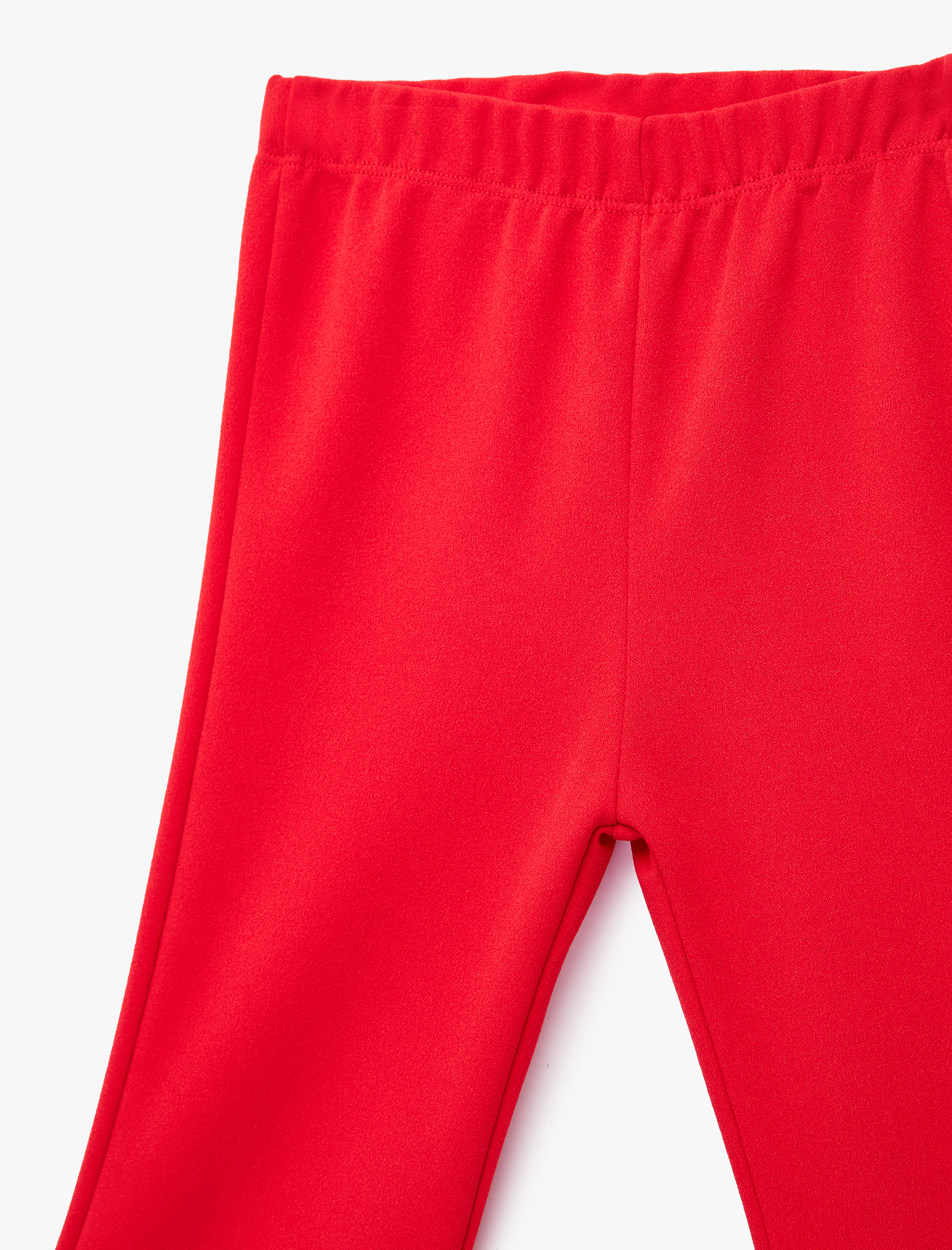  Kız Çocuk Beli Lastikli Fırfır Detaylı İspanyol Paça Pantolon