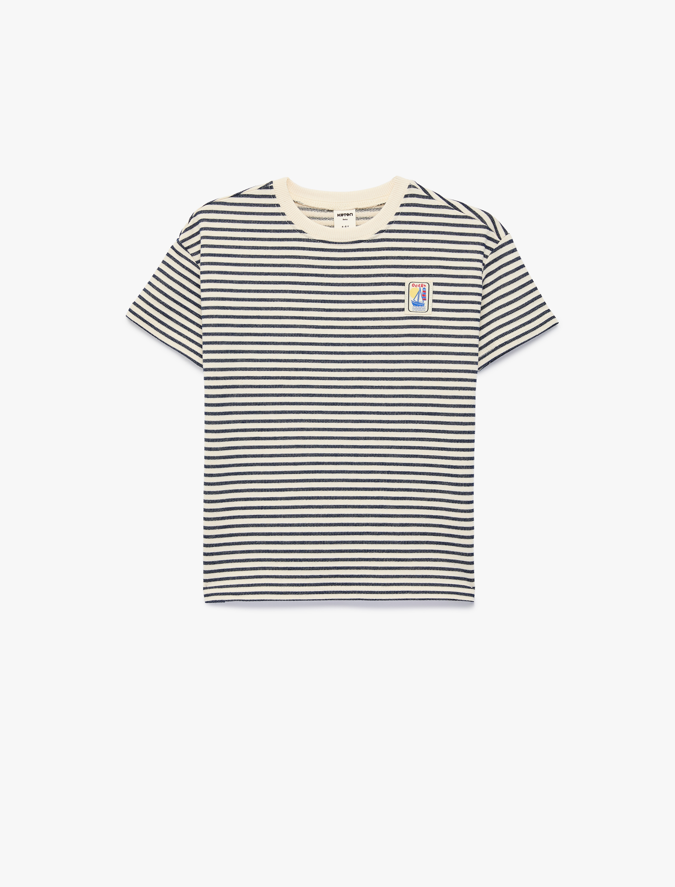  Erkek Bebek Pamuklu Uzun Kollu Bisiklet Yaka Çizgili Tişört