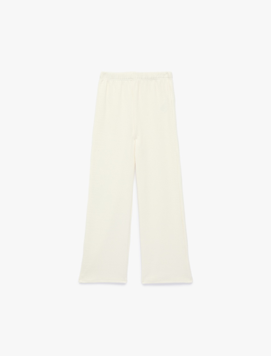Koton Beli Lastikli Normal Paça Pamuklu Basic Pantolon