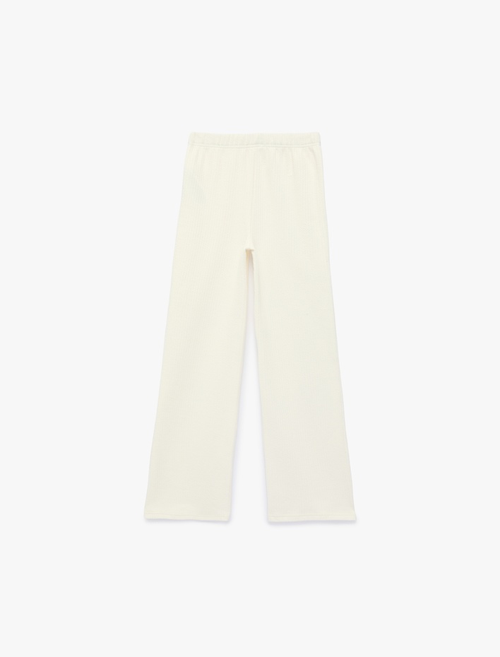 Kız Çocuk Beli Lastikli Normal Paça Pamuklu Basic Pantolon