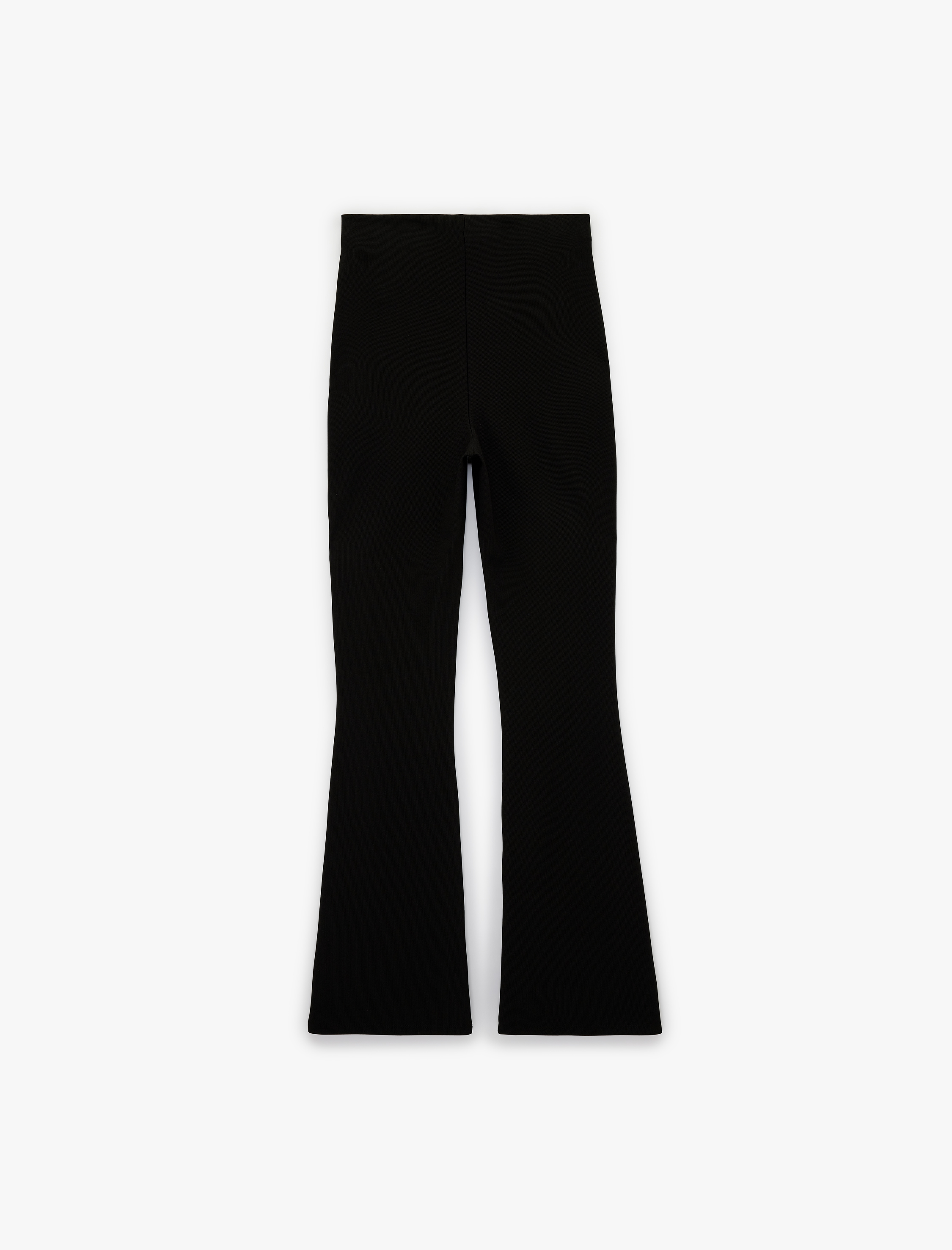   Slim Fit Kemerli Yüksek Bel İspanyol Paça Fitilli Kumaş Pantolon