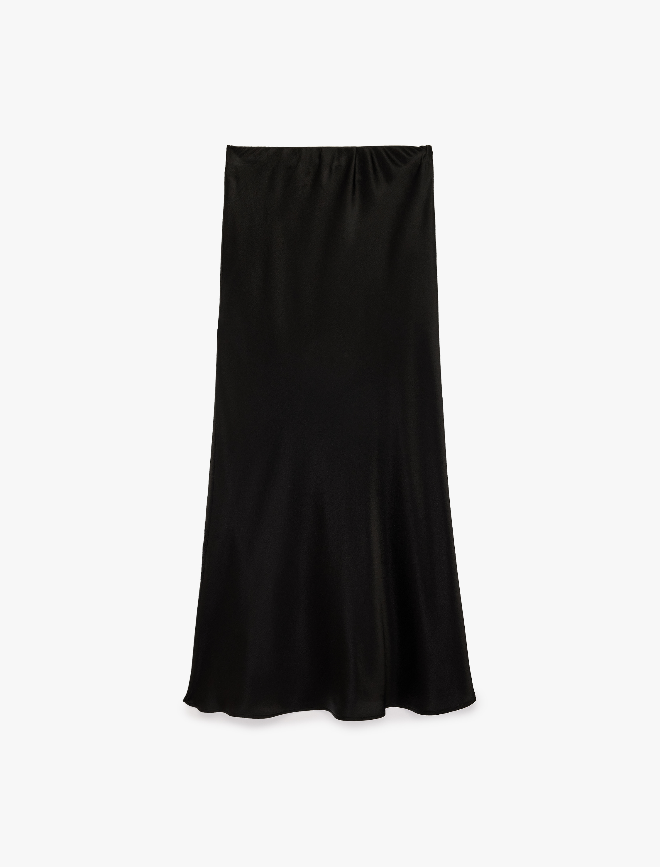   Çan Kesim Dantel Detaylı Midi Saten Etek