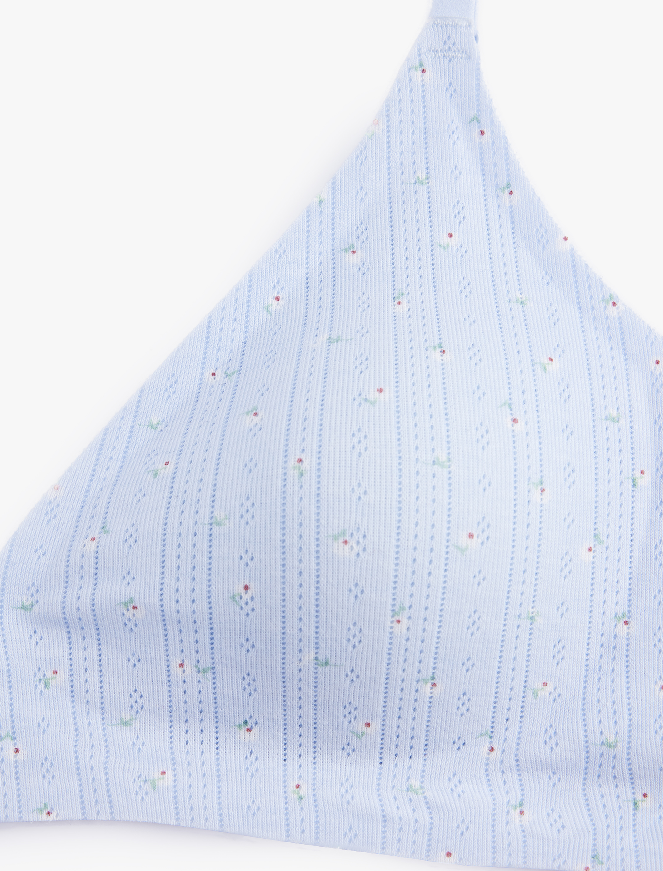   Balensiz Dolgusuz Pamuklu Dokulu Çiçekli Sütyen