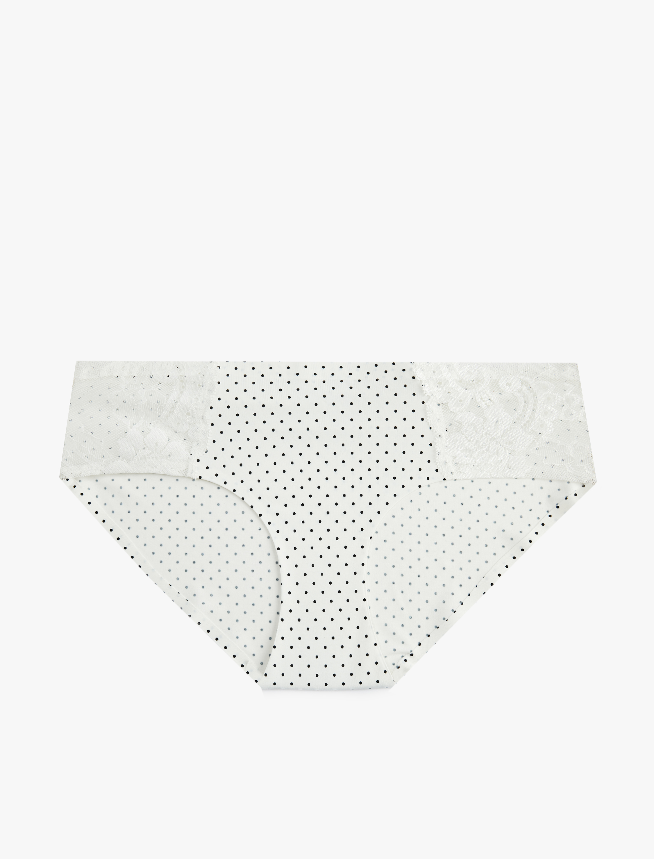   Rahat Kalıp Çiçekli Dantel Detaylı Yüksek Bel Hipster Külot