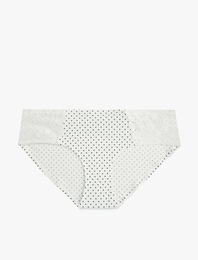 Rahat Kalıp Çiçekli Dantel Detaylı Yüksek Bel Hipster Külot