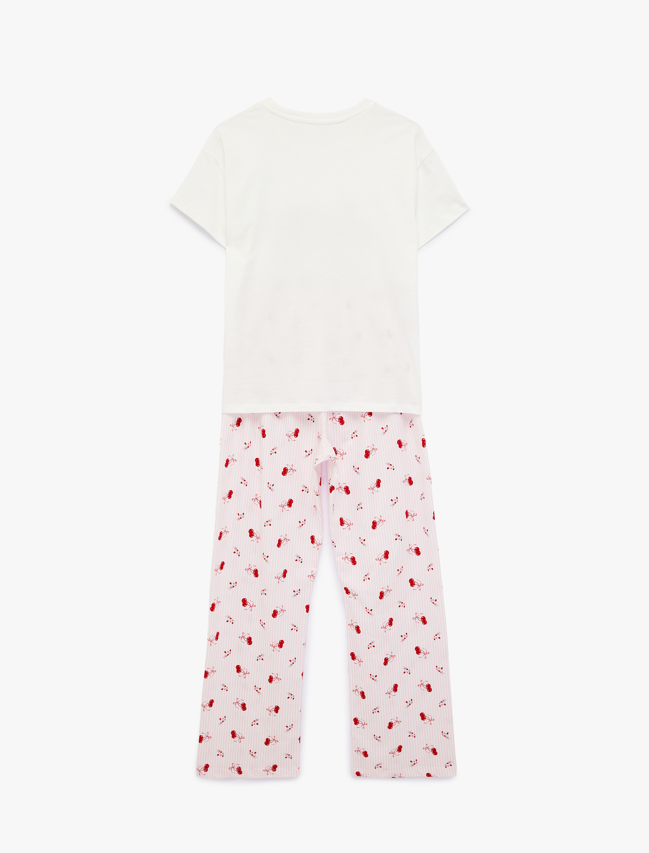   Baskılı Rahat Kalıp Kısa Kollu Bisiklet Yaka Pijama Takımı