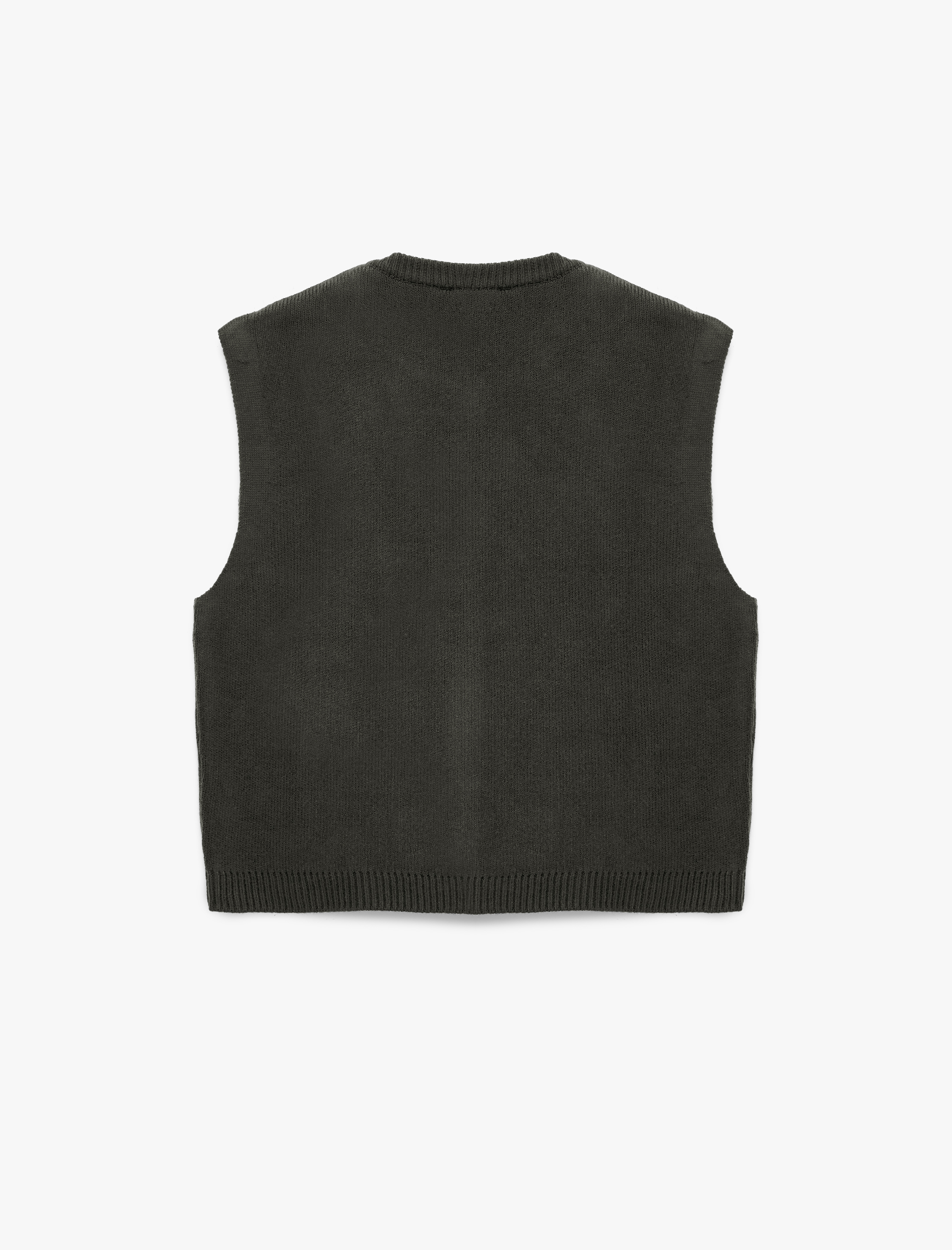   Düğmeli Kolsuz Kolej Yaka Triko Yelek