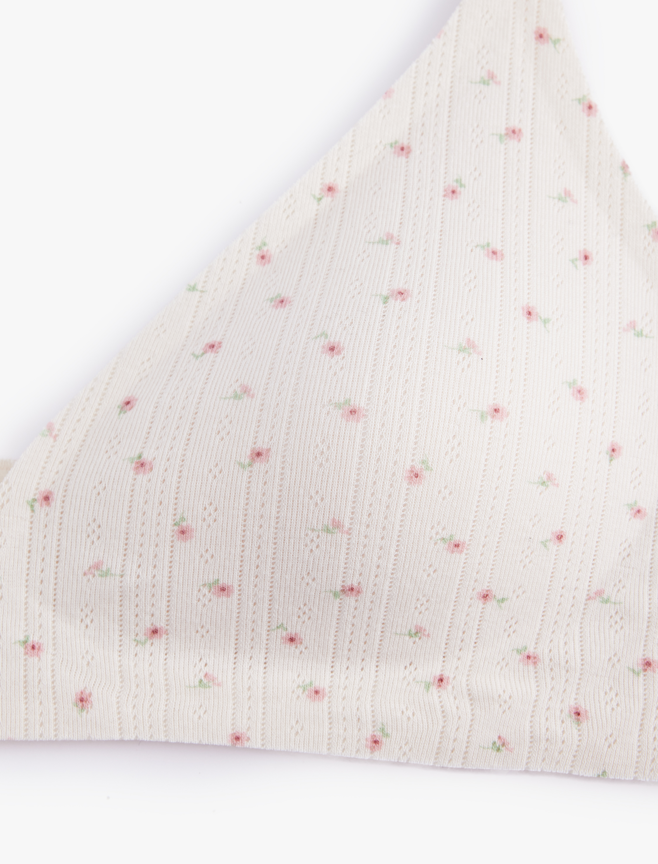   Balensiz Dolgusuz Pamuklu Dokulu Çiçekli Sütyen