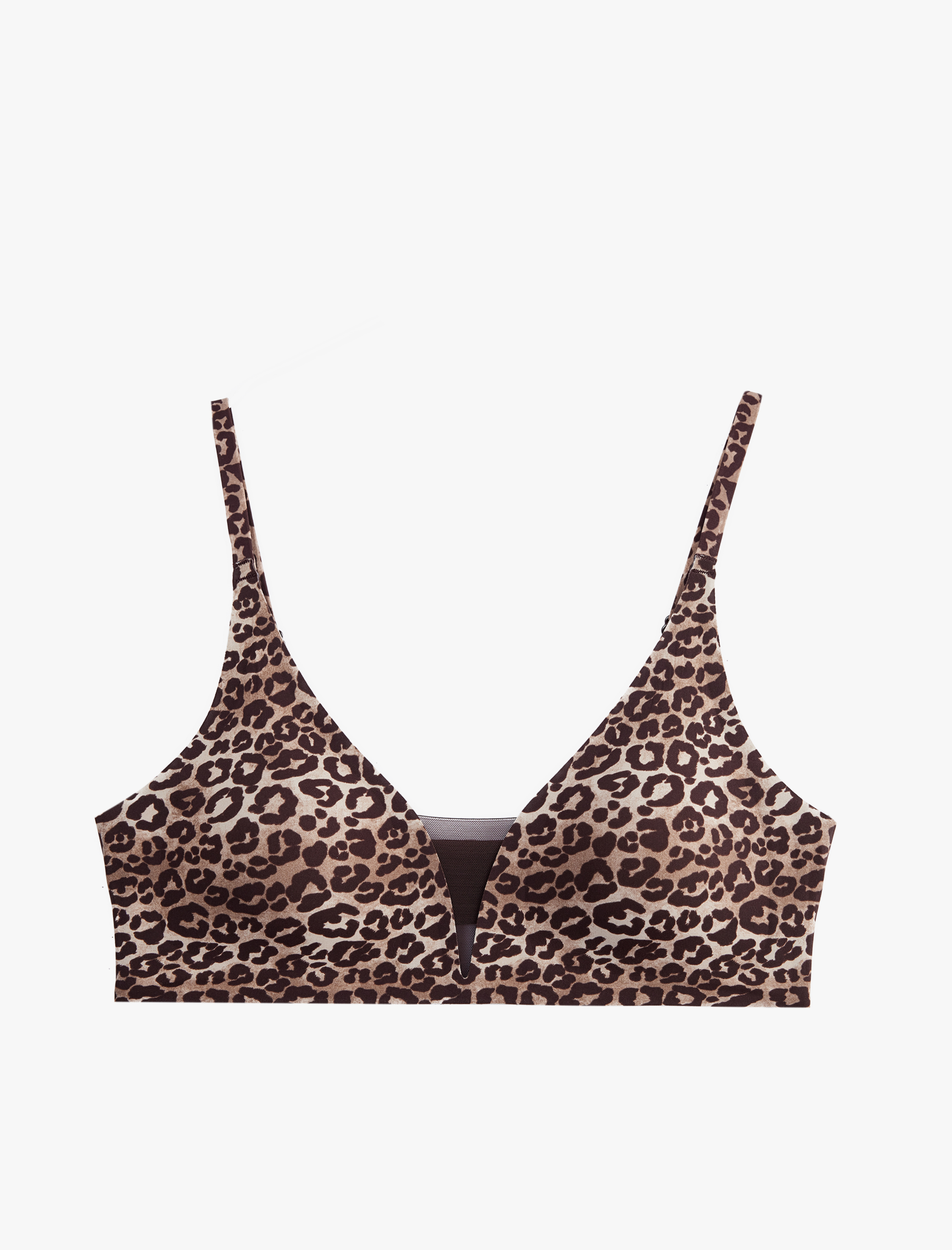   Balensiz Dolgusuz Leopar Desenli Sütyen