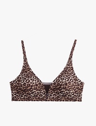 Balensiz Dolgusuz Leopar Desenli Sütyen