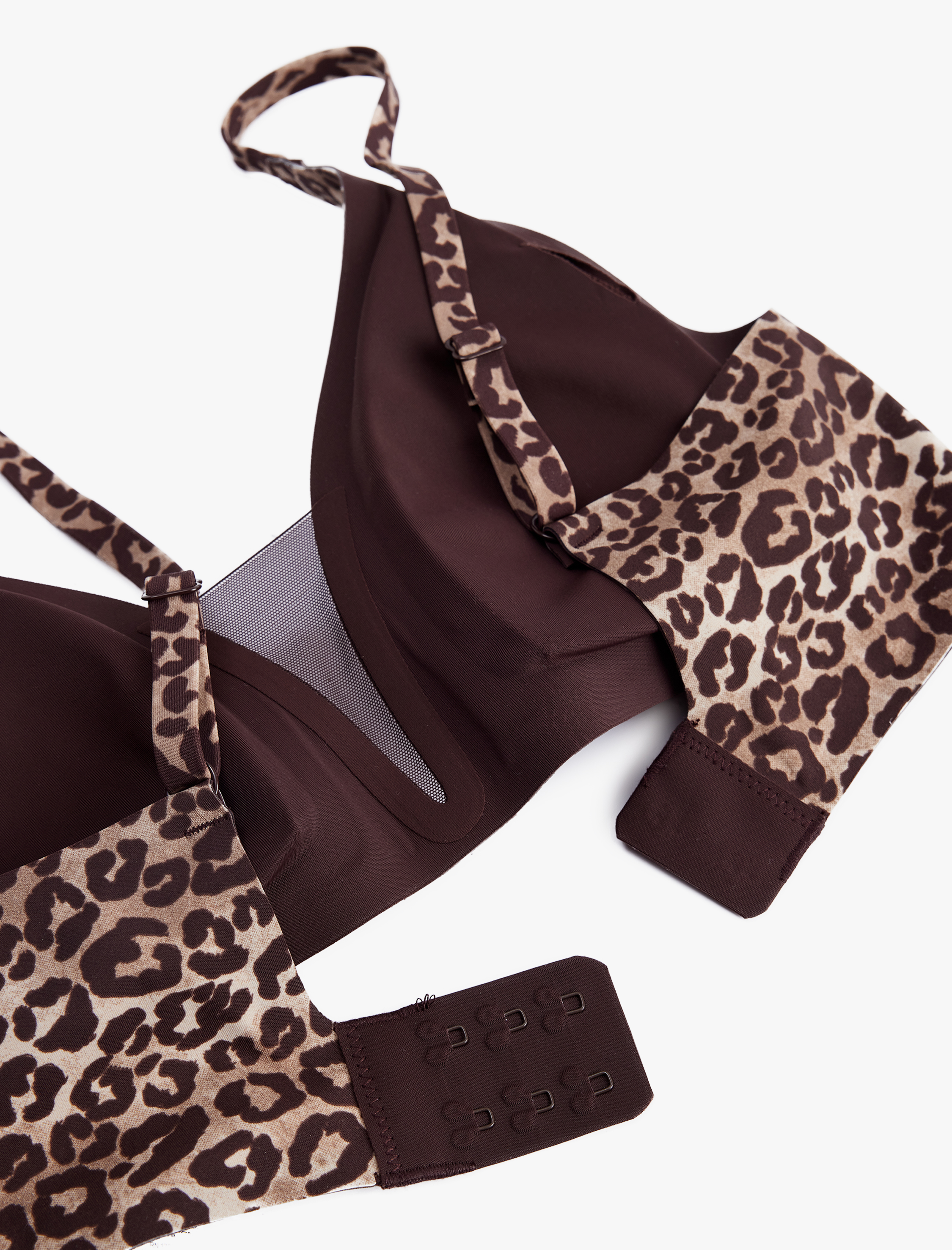   Balensiz Dolgusuz Leopar Desenli Sütyen