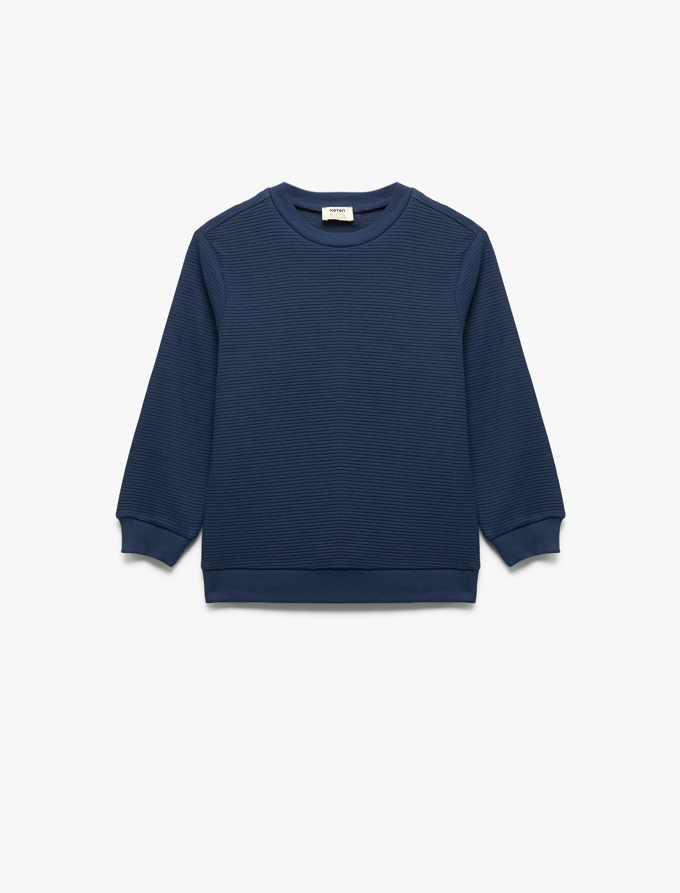  Erkek Çocuk Pamuklu Uzun Kollu Bisiklet Yaka Basic Sweatshirt