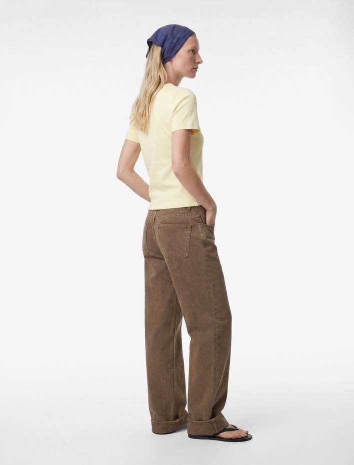  Slim Fit Pamuklu Kısa Kollu Bisiklet Yaka Basic Tişört